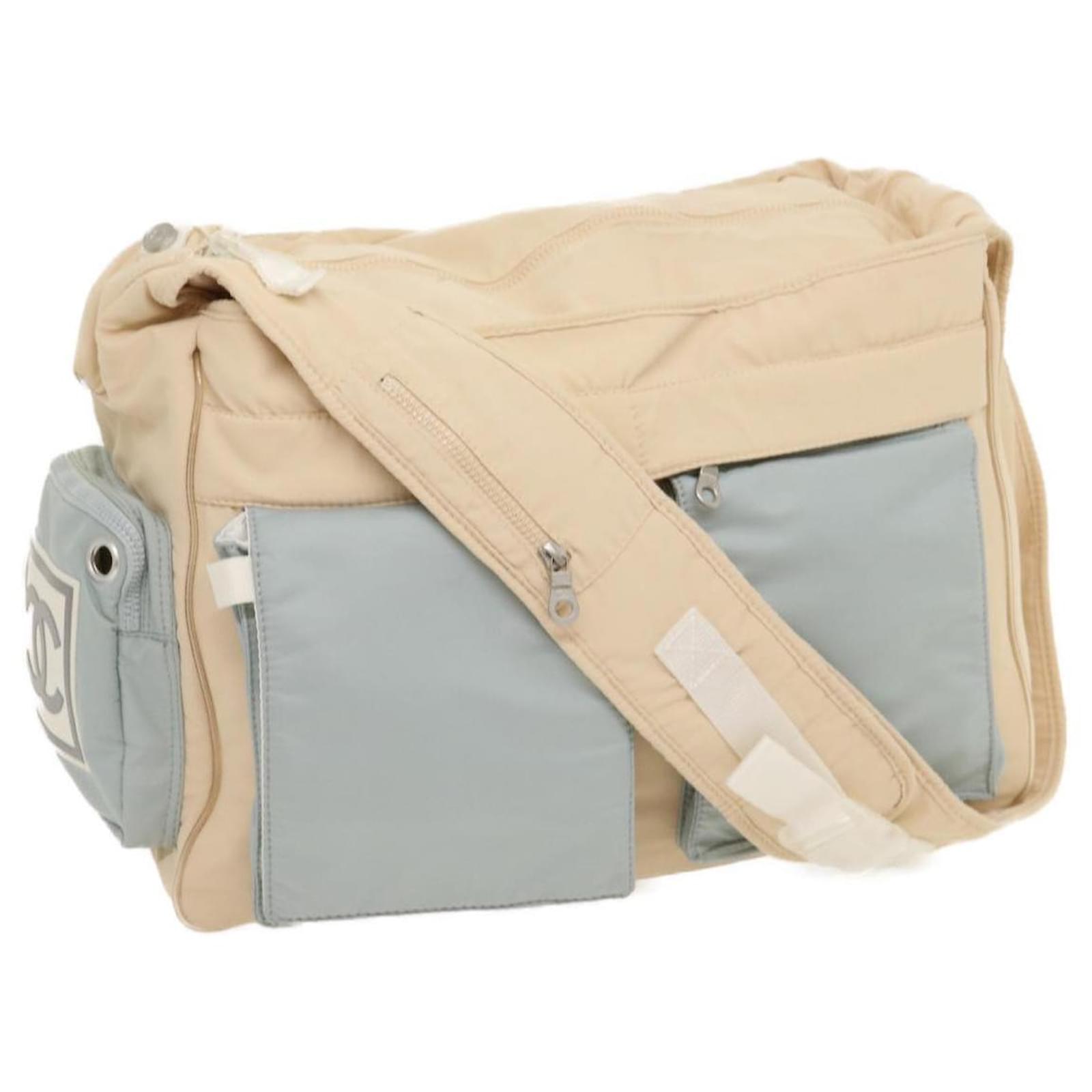 CHANEL Sports Line Shoulder Bag Beige Light Blue CC Auth gt2560 Nylon  ref.600420 - Joli Closet