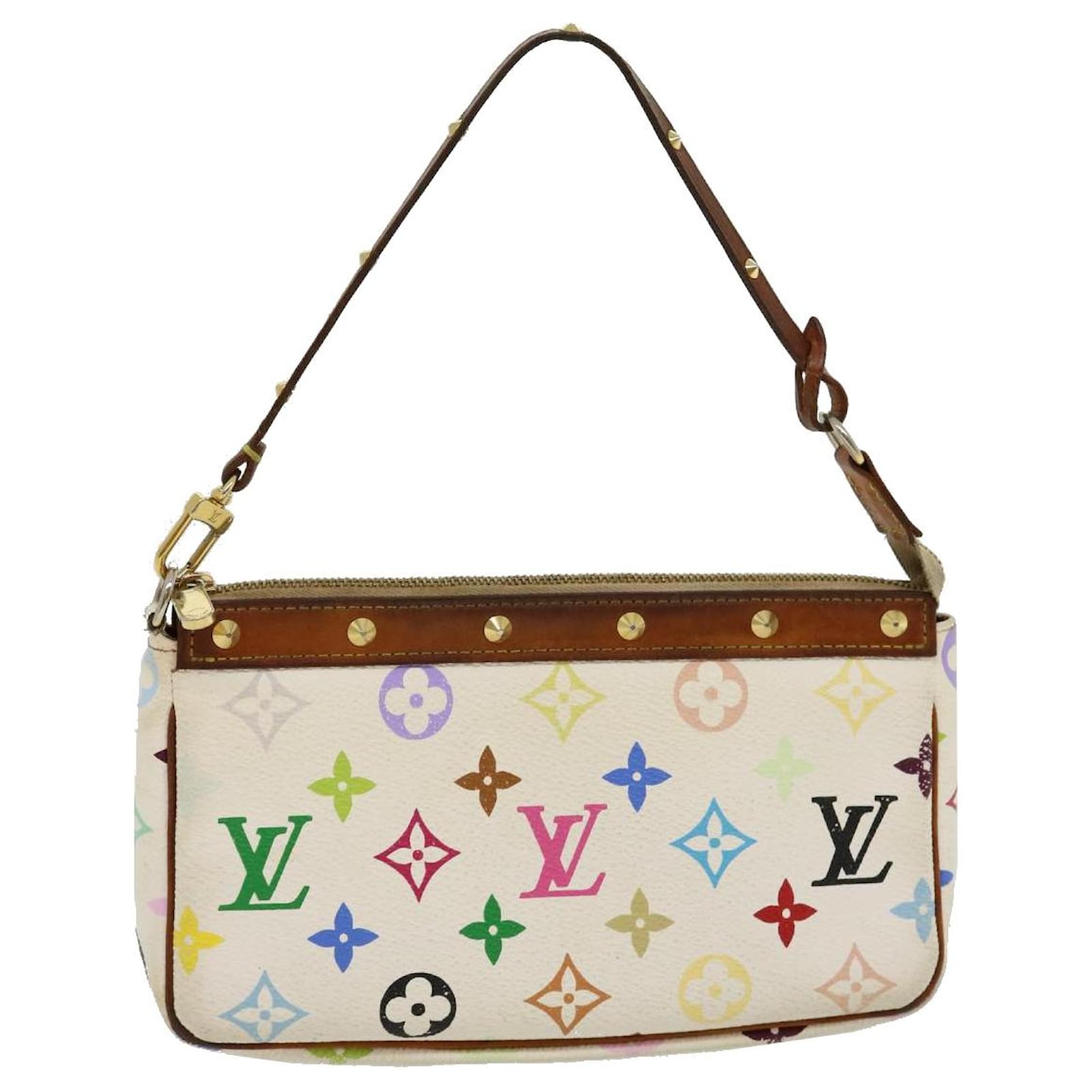 LOUIS VUITTON Monogram Multicolor Pochette Accessoires Pouch White