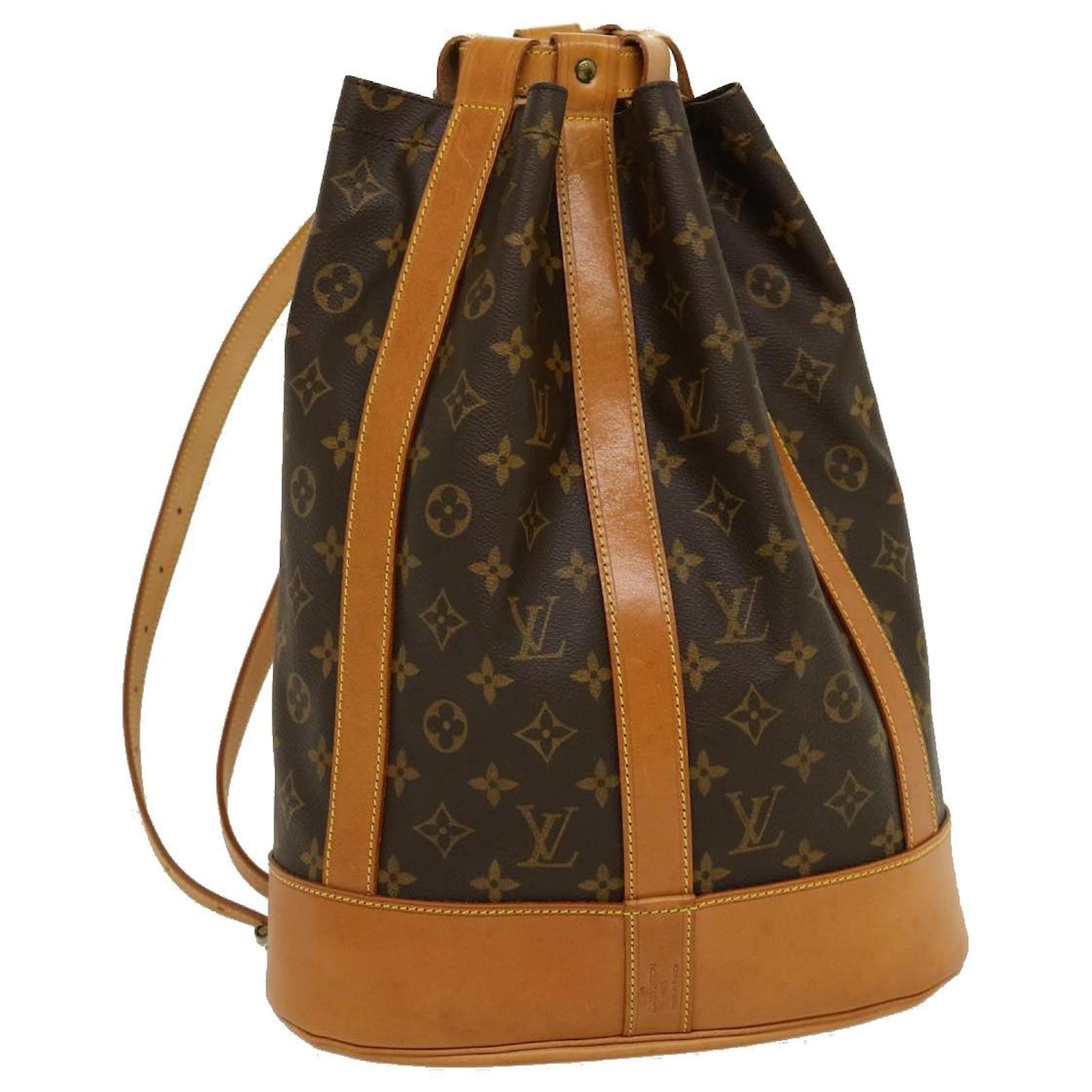 Louis Vuitton Randonnee PM Bucket Shoulder Bag Brown Epi M52353