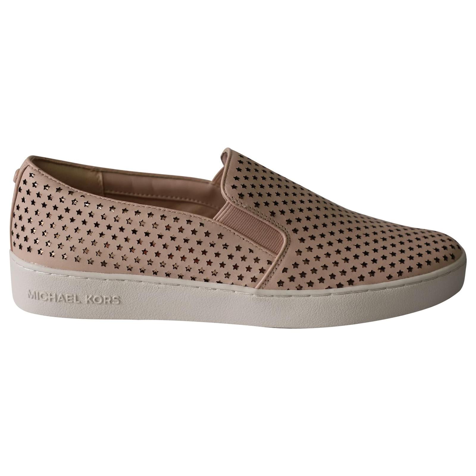 Michael Kors Keaton Slip On Sneakers in Pink Leather  - Joli  Closet