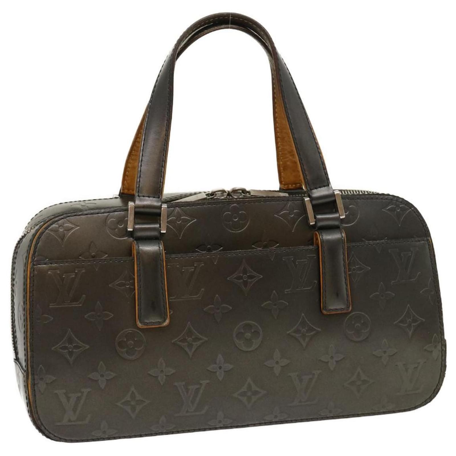 LOUIS VUITTON Authentic Women's Monogram Matte Black Shelton Hand Bag M55172