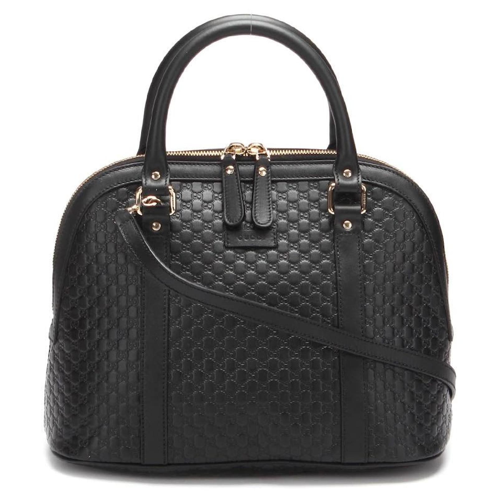 Microguccissima Dome Bag Black Leather ref.602182 Joli Closet