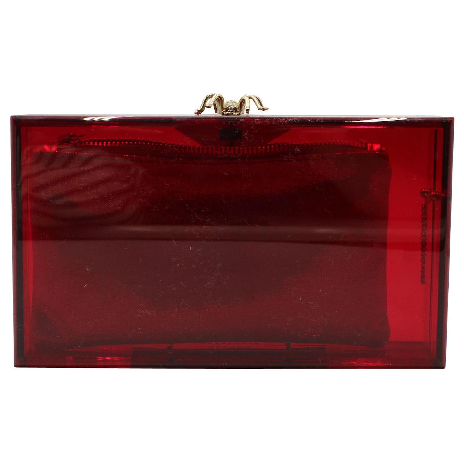 Charlotte Olympia Red Spider Clutch Plastic Joli Closet