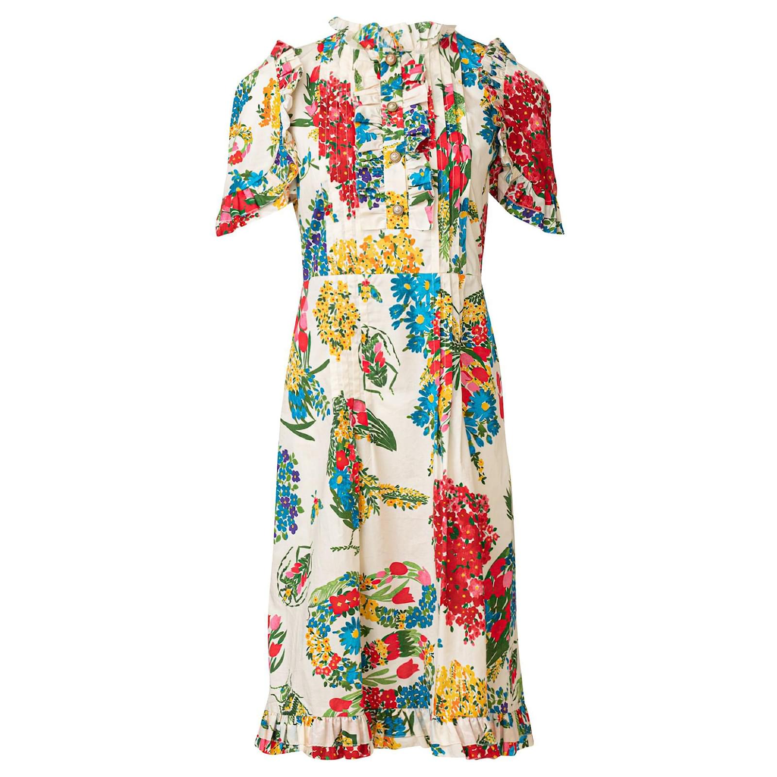 Gucci Floral Midi Dress Cotton  - Joli Closet