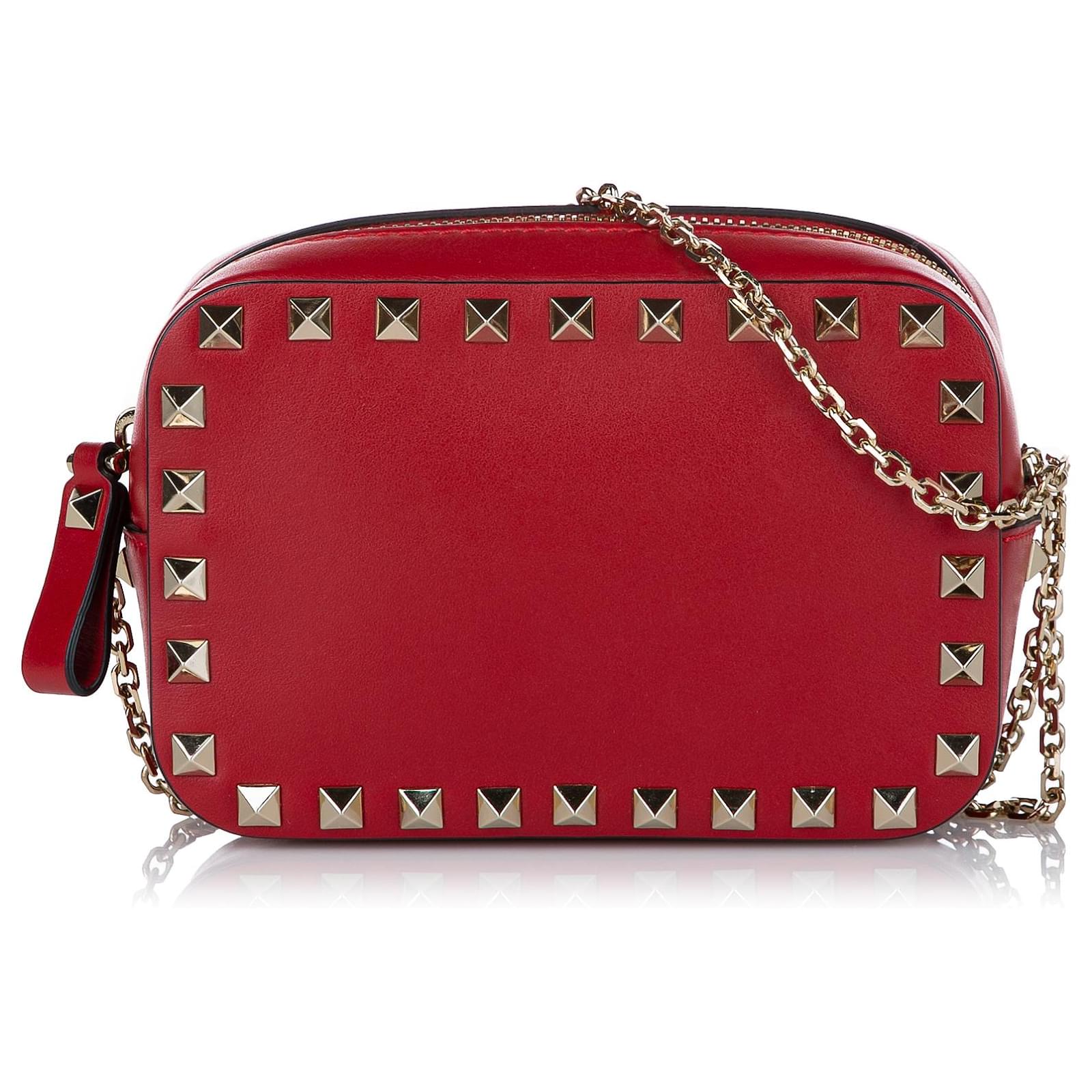 Valentino Rockstud red studded messenger bag