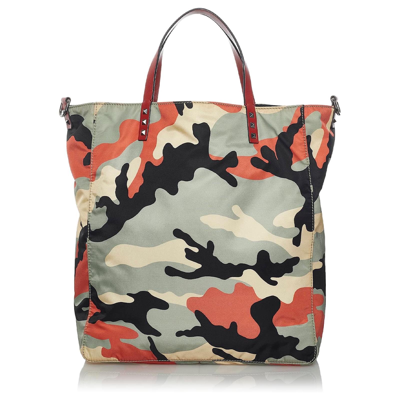 Valentino Camouflage Nylon Tote Bag Multiple colors Leather Pony-style calfskin Cloth ref.602988 Closet