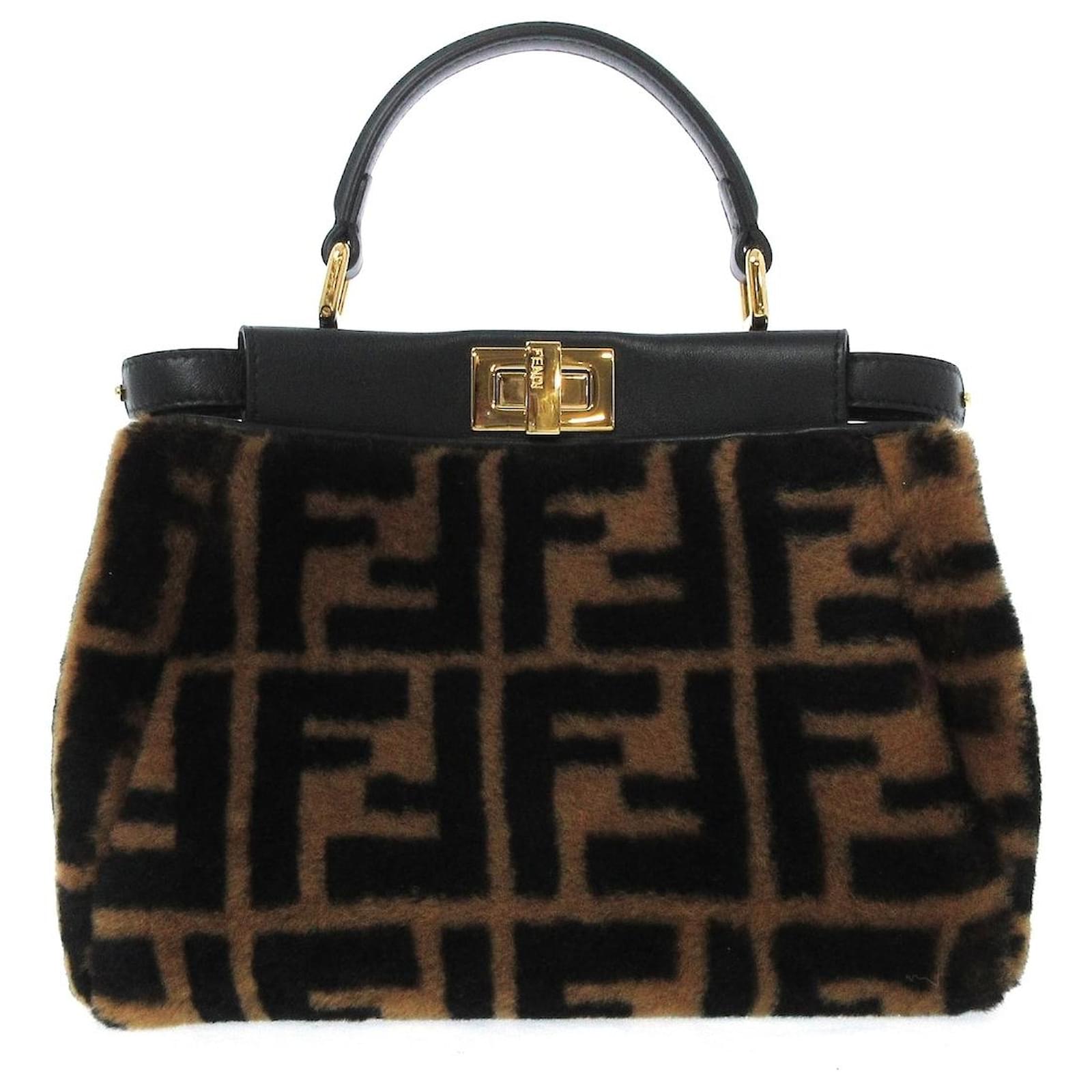 Fendi Peekaboo Brown Fur ref.603414 - Joli Closet