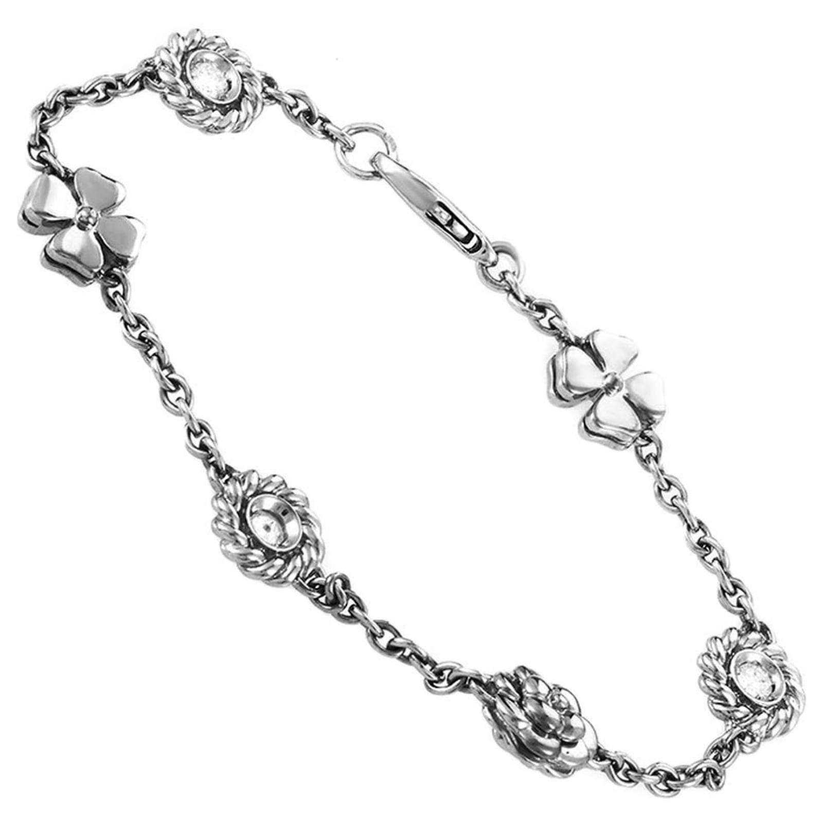 Lot  18k Rose Gold Chanel Logo Diamond Bracelet
