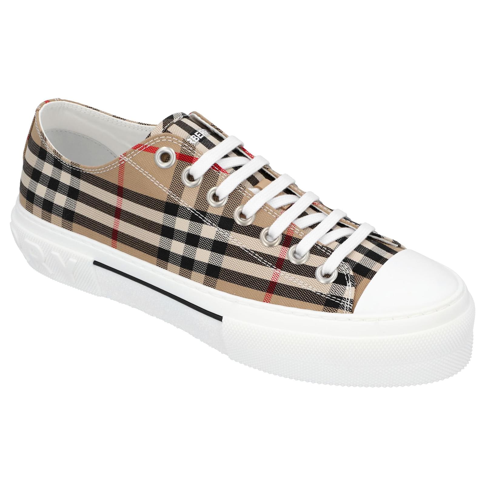 Burberry men vintage check sneakers in archive beige cotton ref.604520 ...