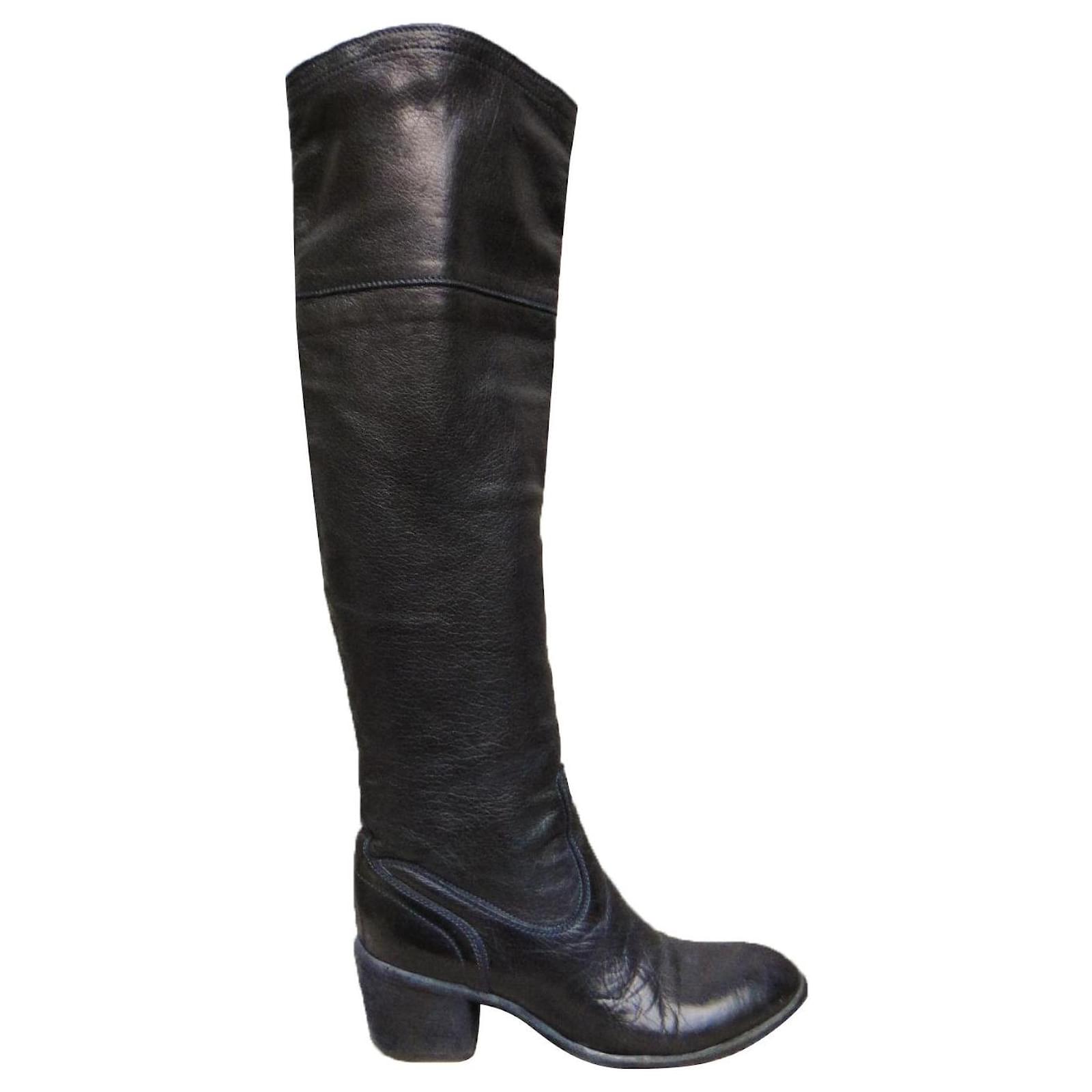 Autre Marque high boots Fauzian Youth Black Leather ref.604563 - Joli ...