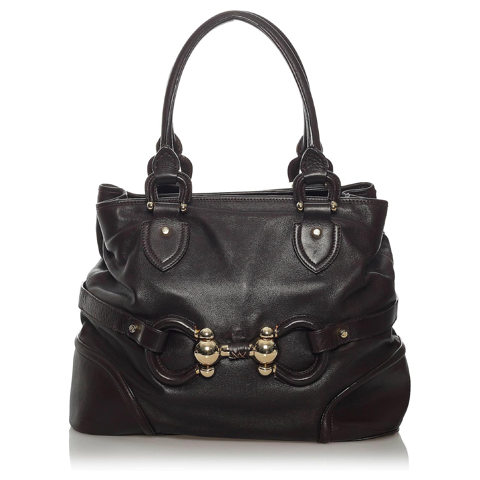 Burberry Brown Leather Tote Bag Dark brown Ponystyle calfskin ref