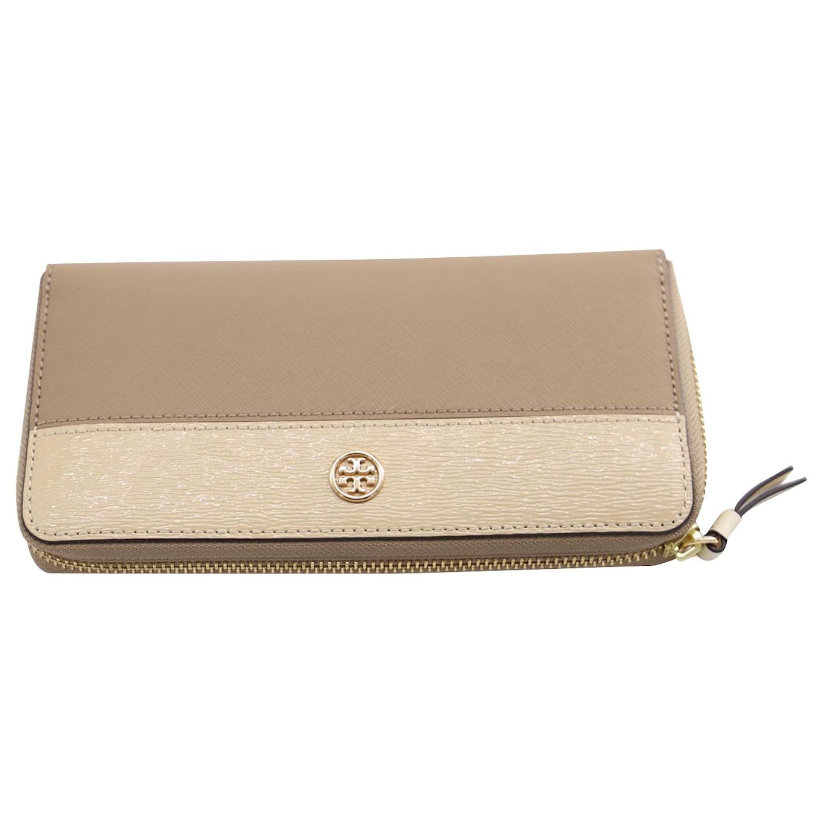 Tory Burch Robinson Zip Continental wallet wristlet navy leather 