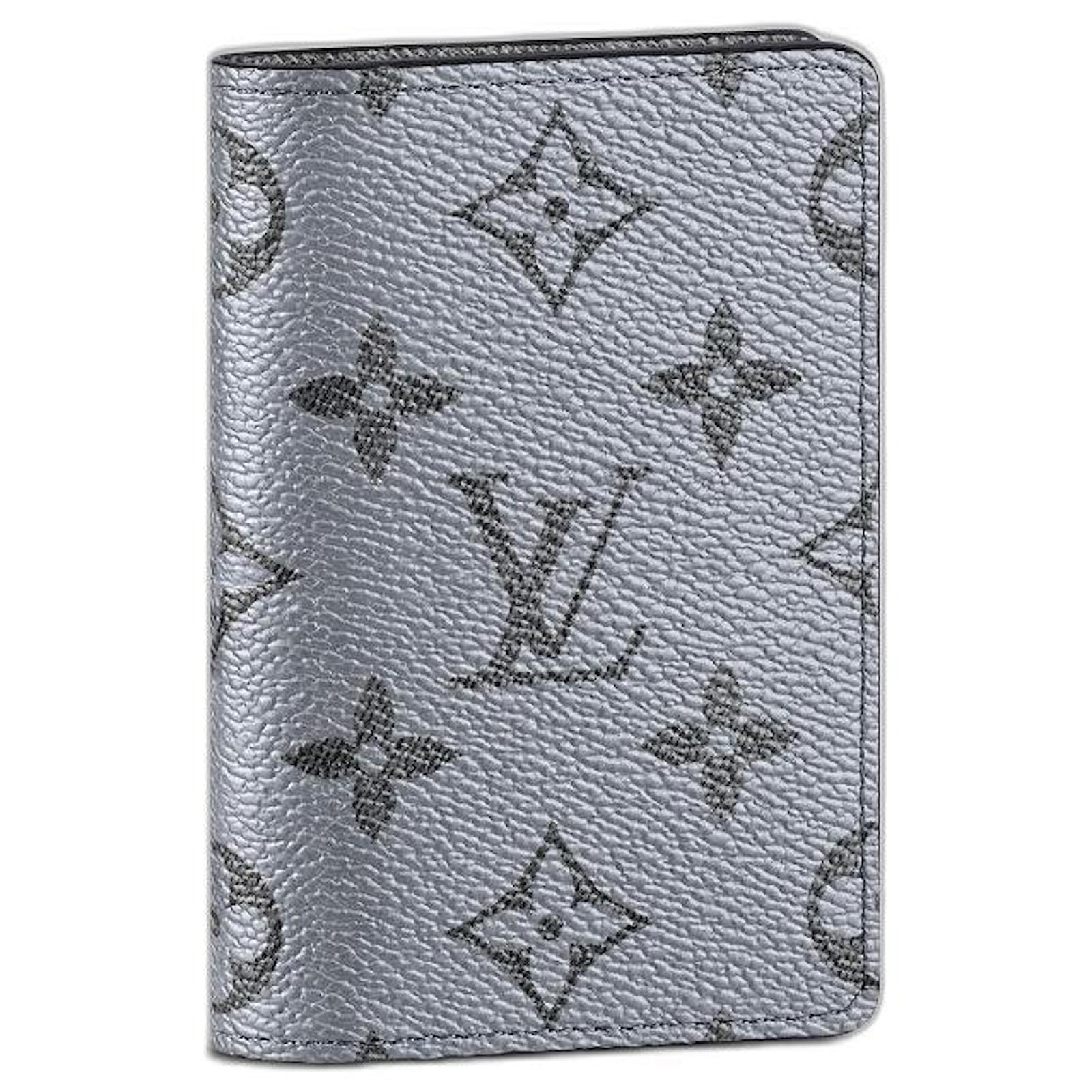 Louis Vuitton LV Pocket organizer silver Silvery Leather ref
