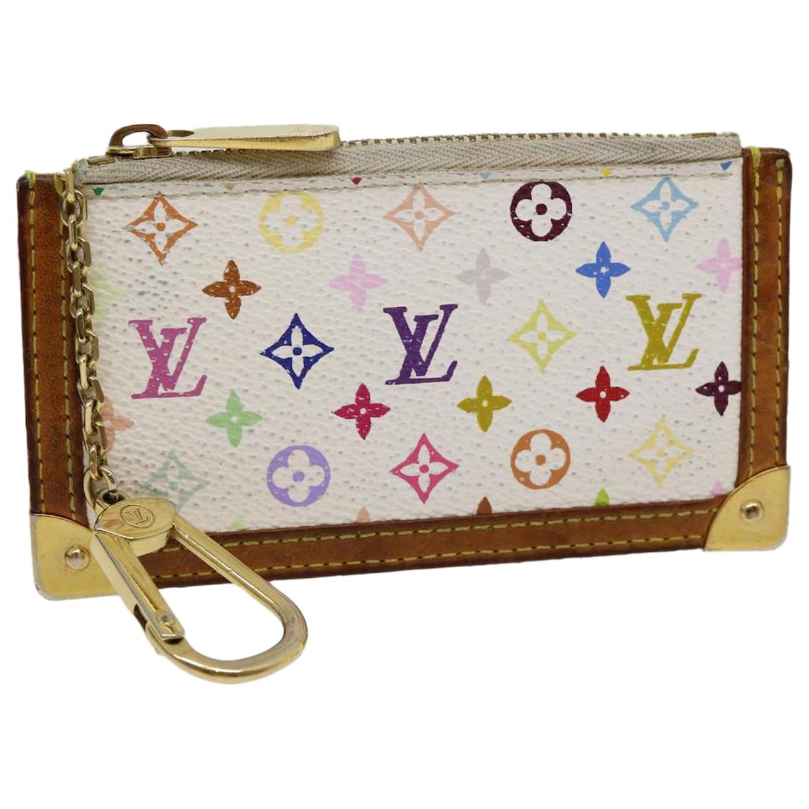 LOUIS VUITTON Monogram Multicolore Elise Wallet White