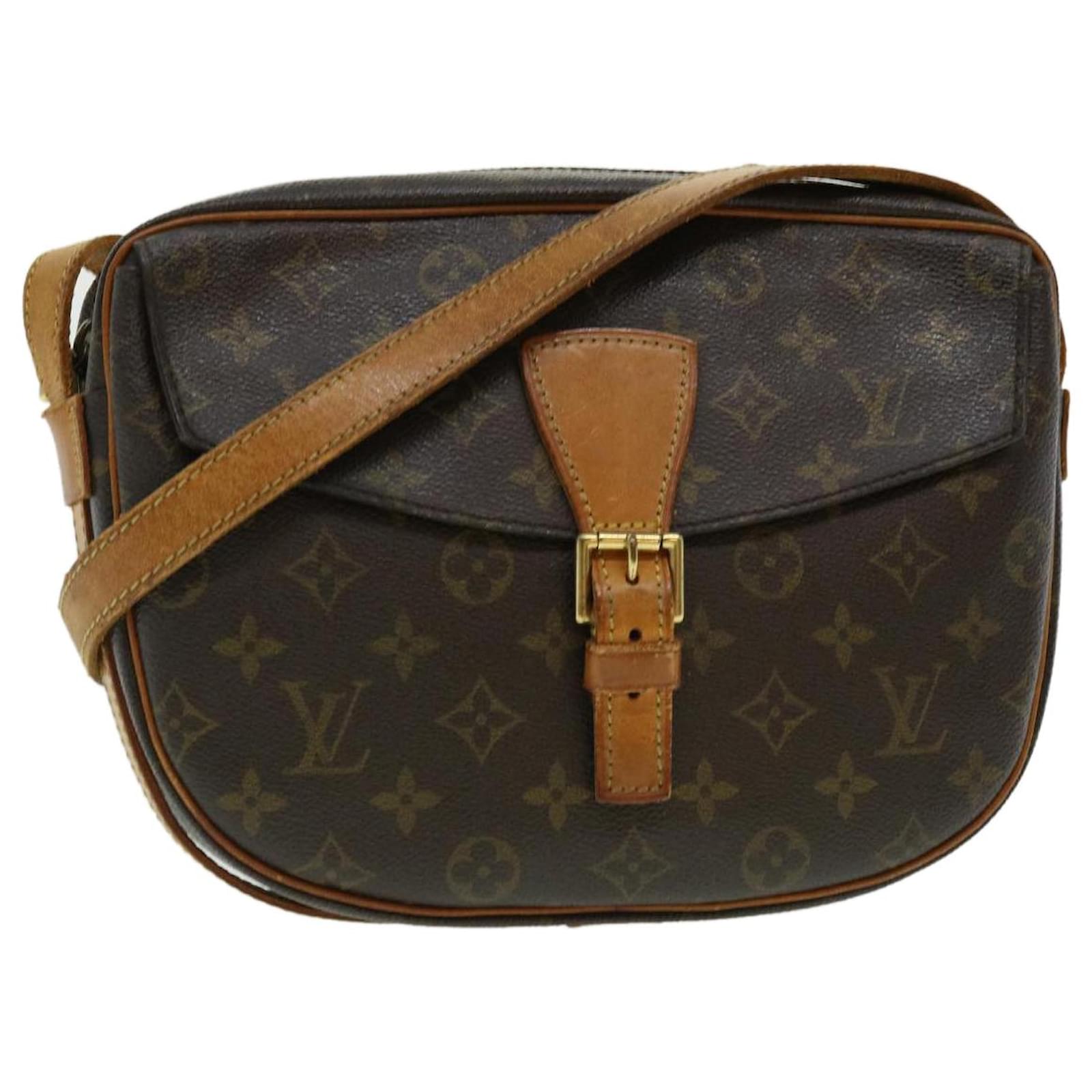 LOUIS VUITTON Jeune Fille GM Shoulder Bag Monogram Leather Brown