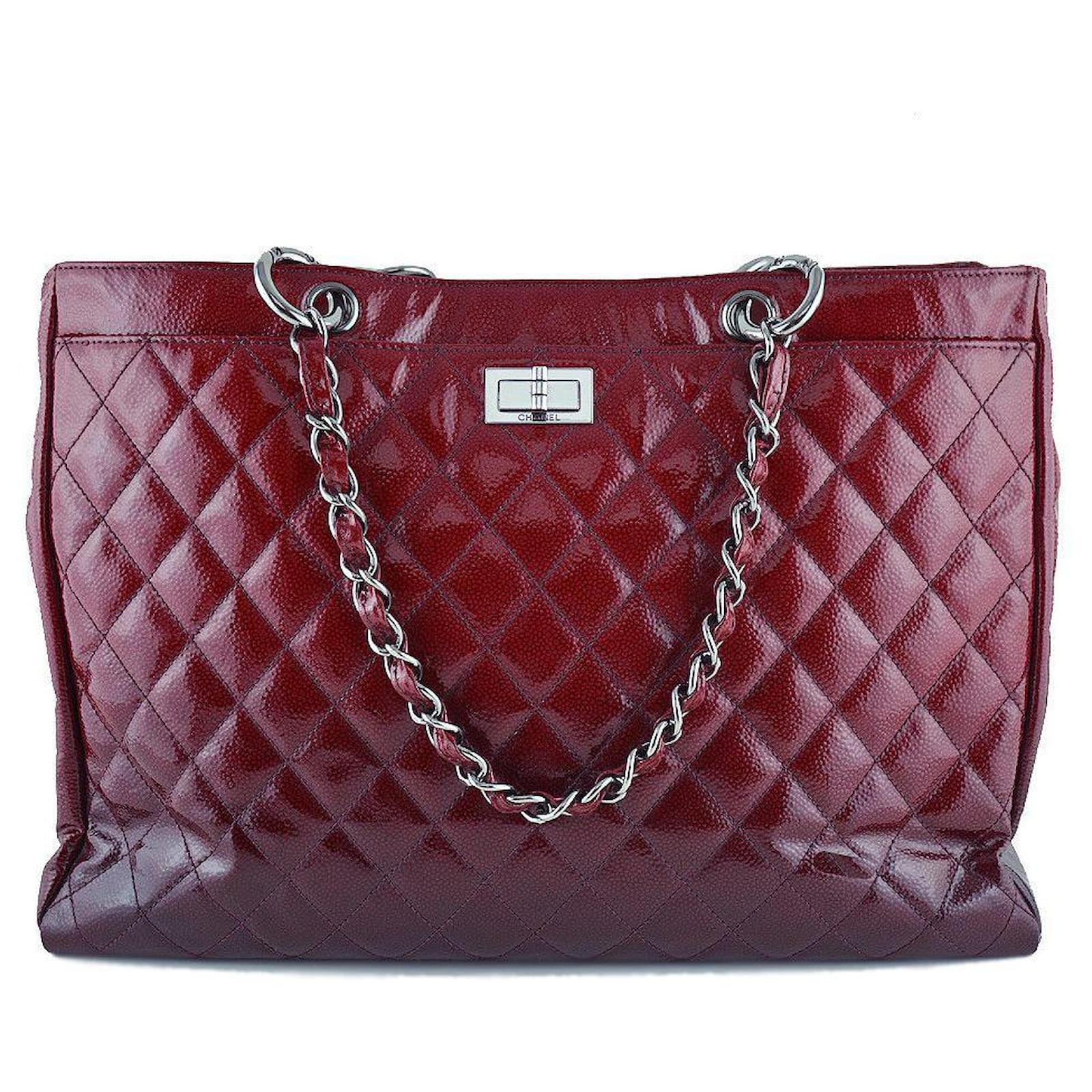 Mademoiselle Chanel Red Ombre Patent Quilted Caviar Diamond Shine