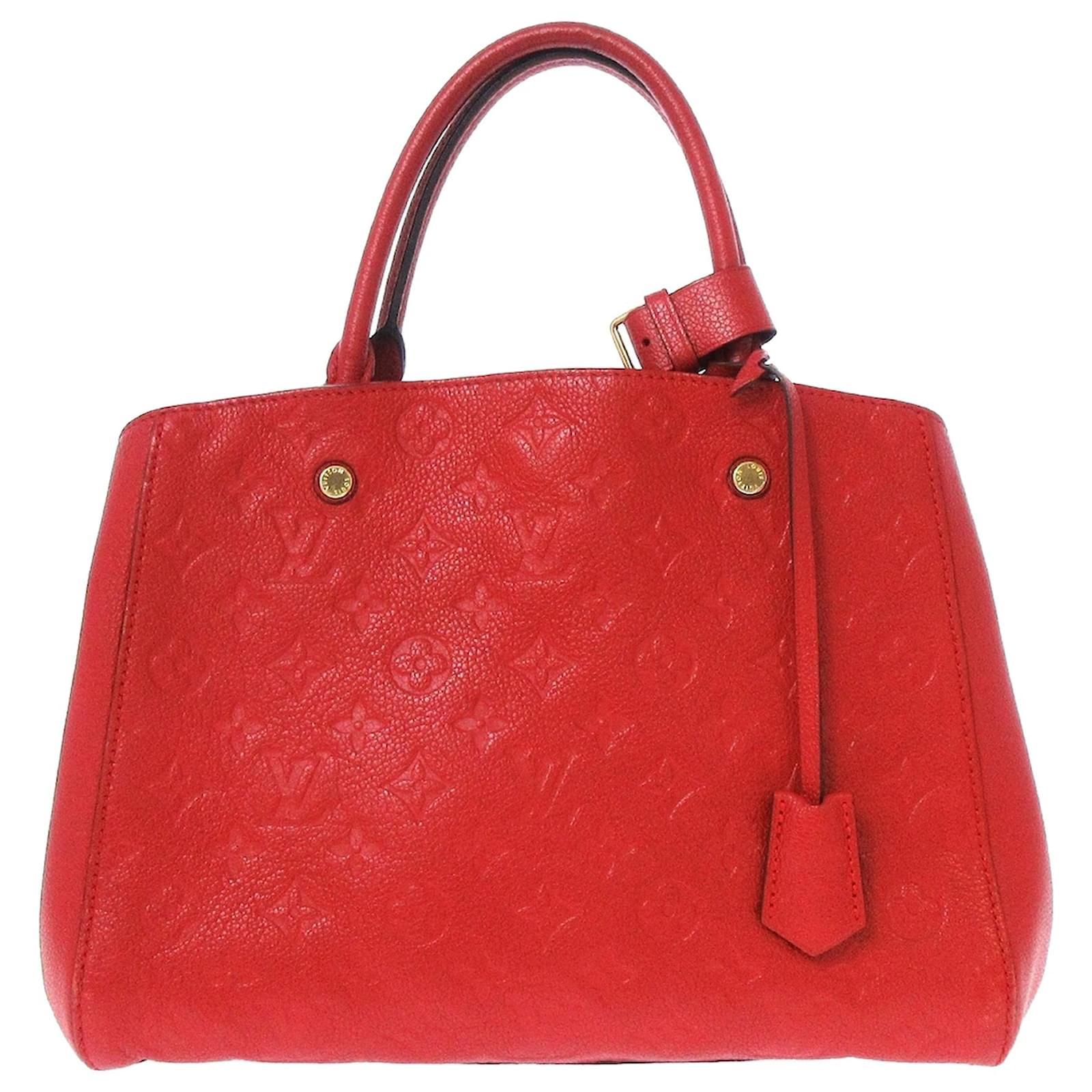 Louis Vuitton Red Monogram Empreinte Montaigne MM Leather ref.607956 - Joli  Closet