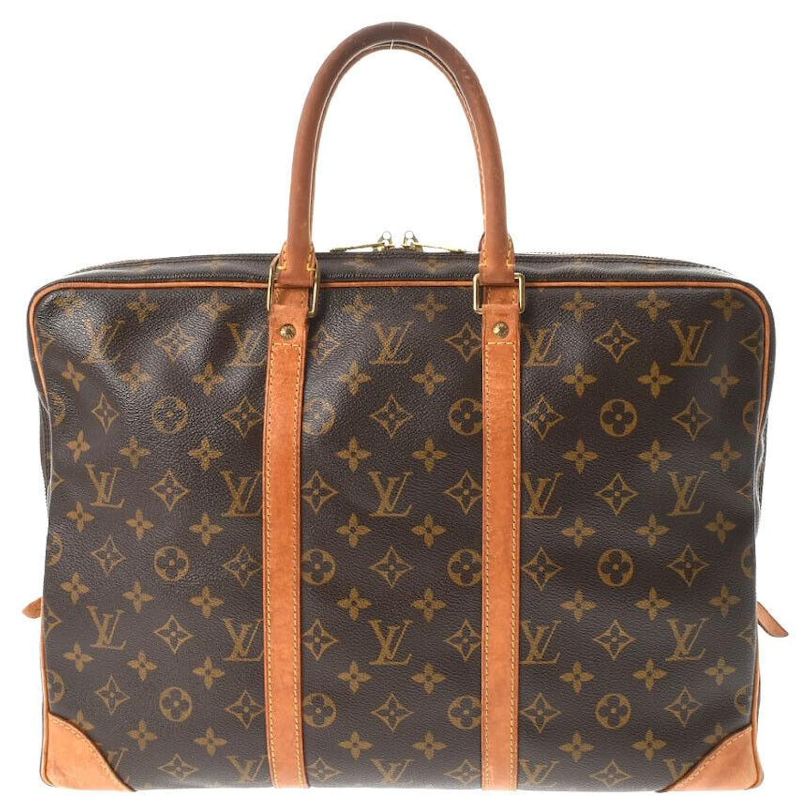 Louis Vuitton Porte Documents Voyage Brown Cloth ref.262056 - Joli