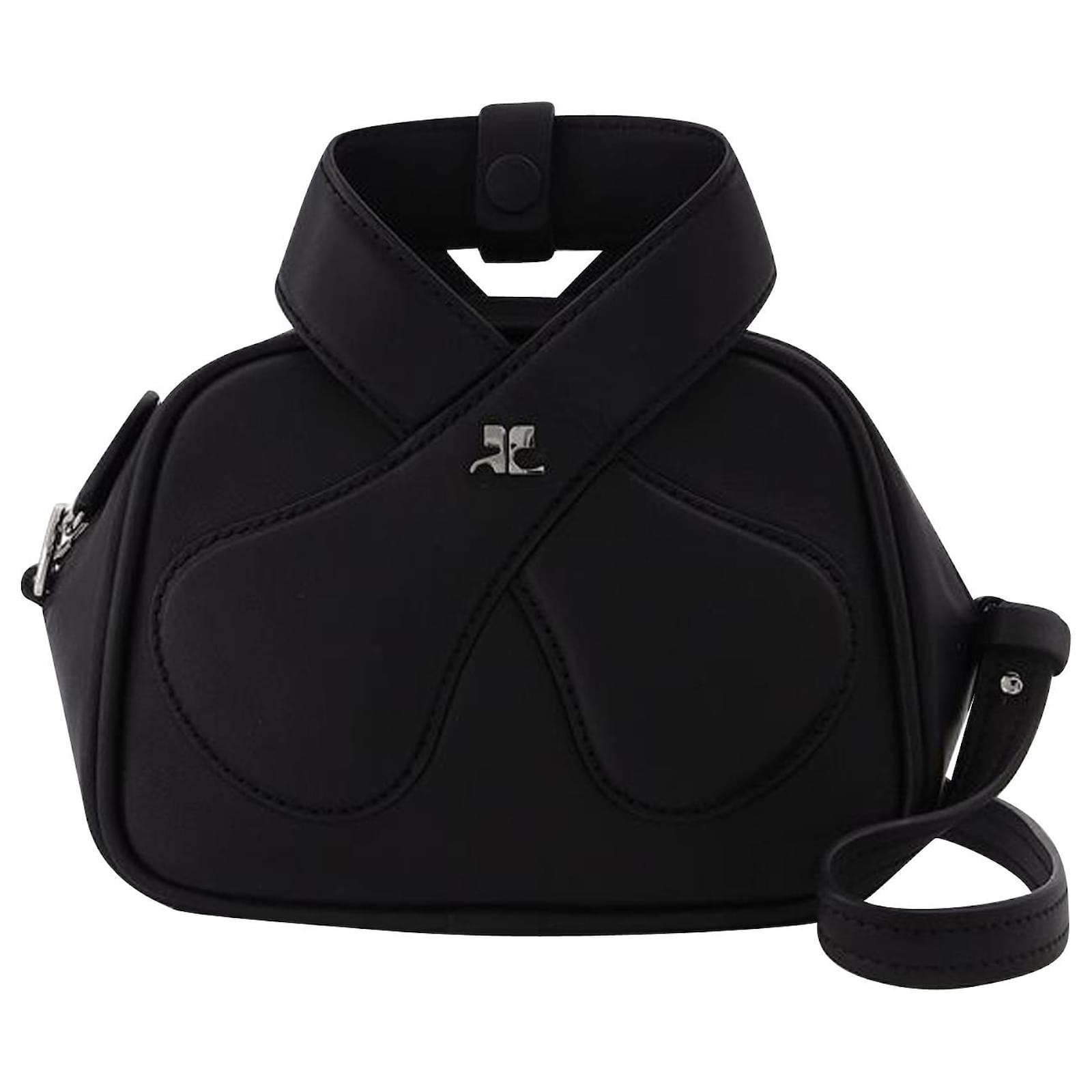 Courreges Leather Loop Baguette Bag in black leather ref.608376 - Joli  Closet