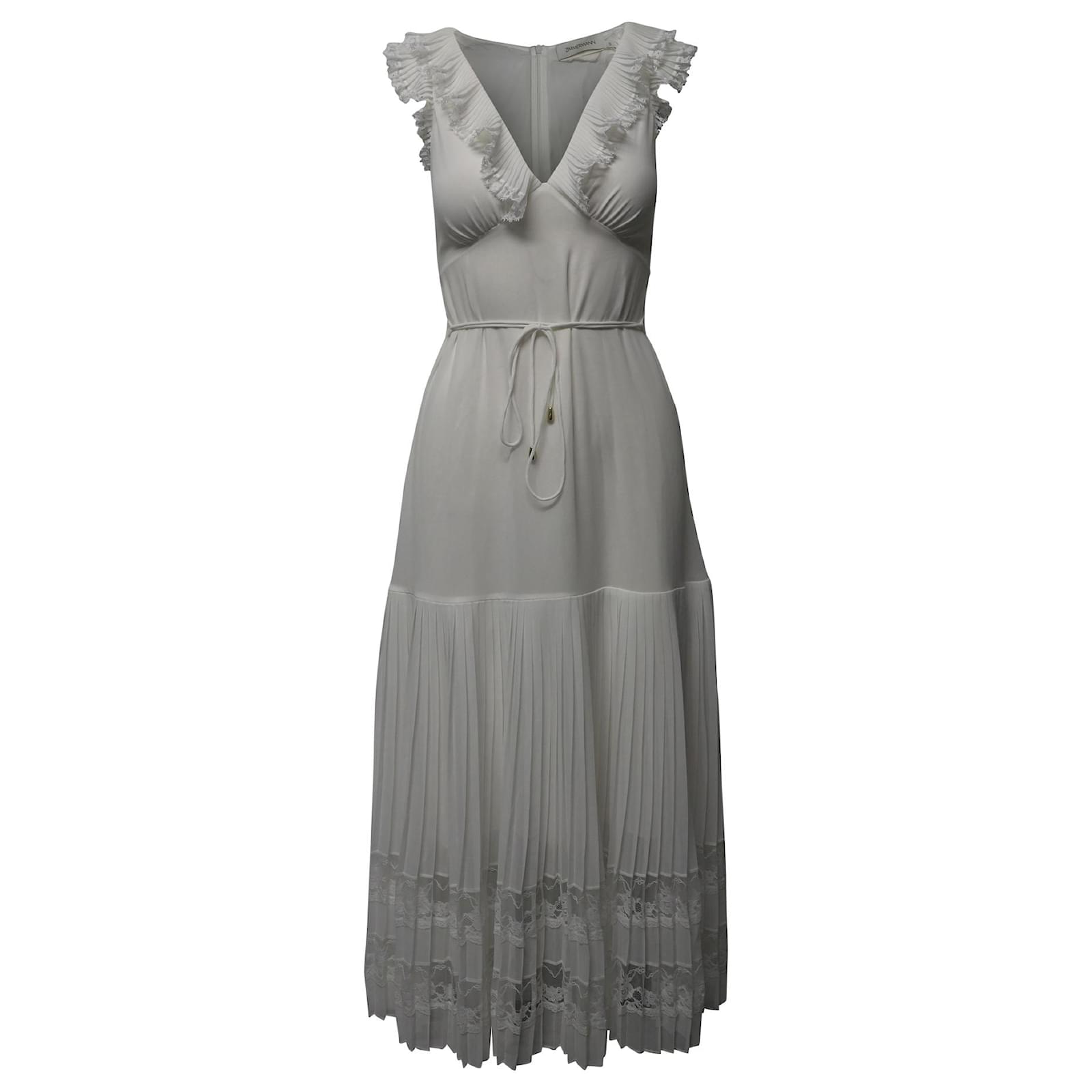 chinese dress ladies Zimmermann Rebellion Cream Flutter Sleeve Midi Dress