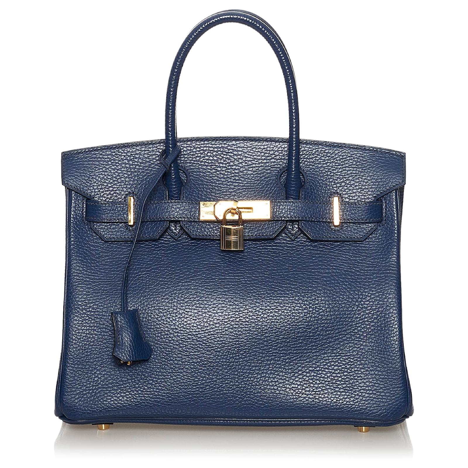 Hermès Hermes Blue Ardennes Birkin 30 Leather Pony-style calfskin