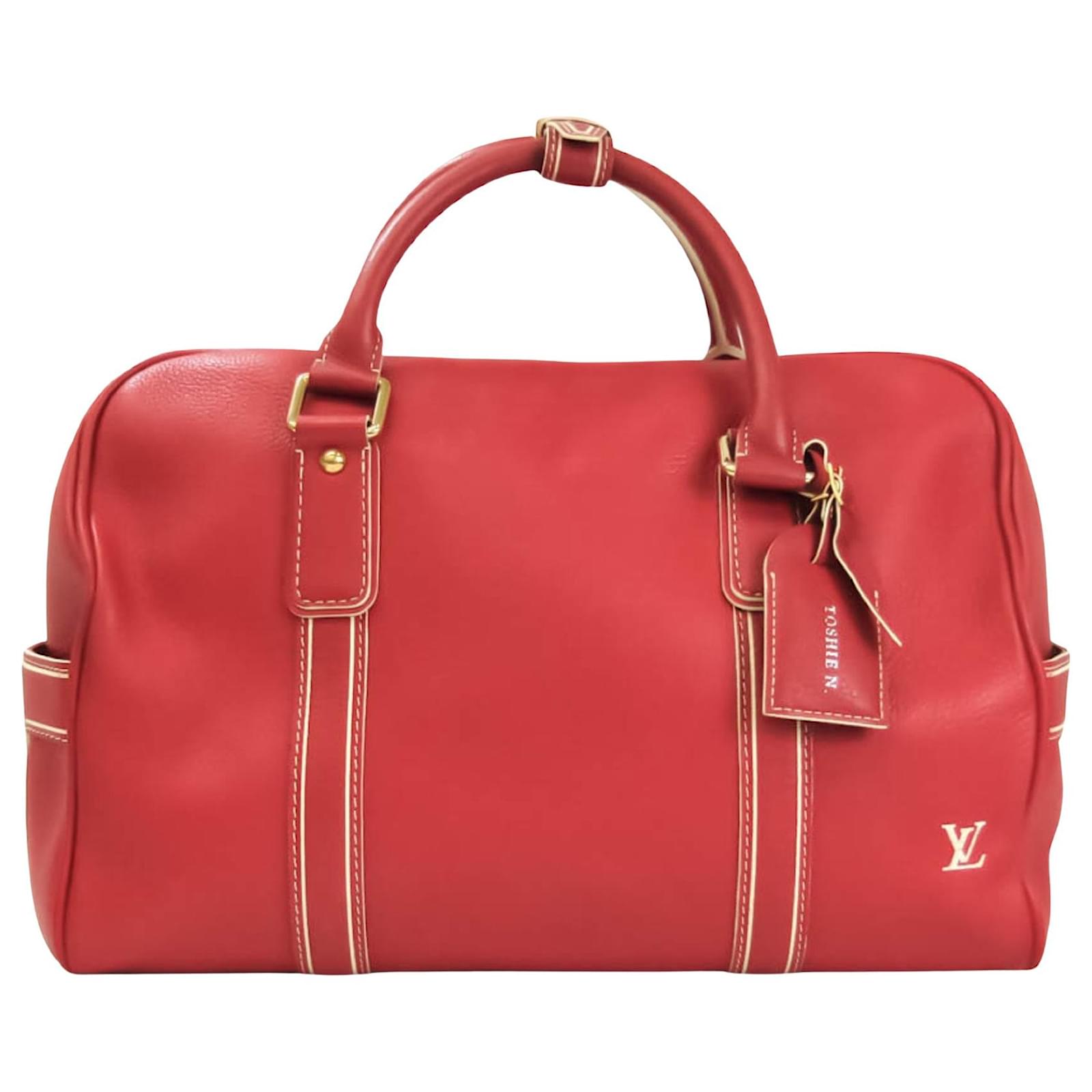 Louis Vuitton Carryall Red Leather ref.609388 Joli Closet