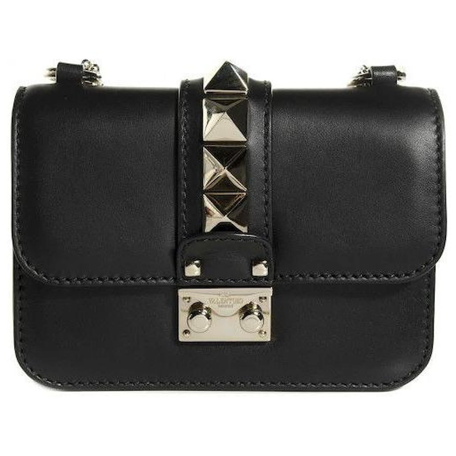 Valentino Black Glam Lock Bag Leather ref.609908 - Joli Closet