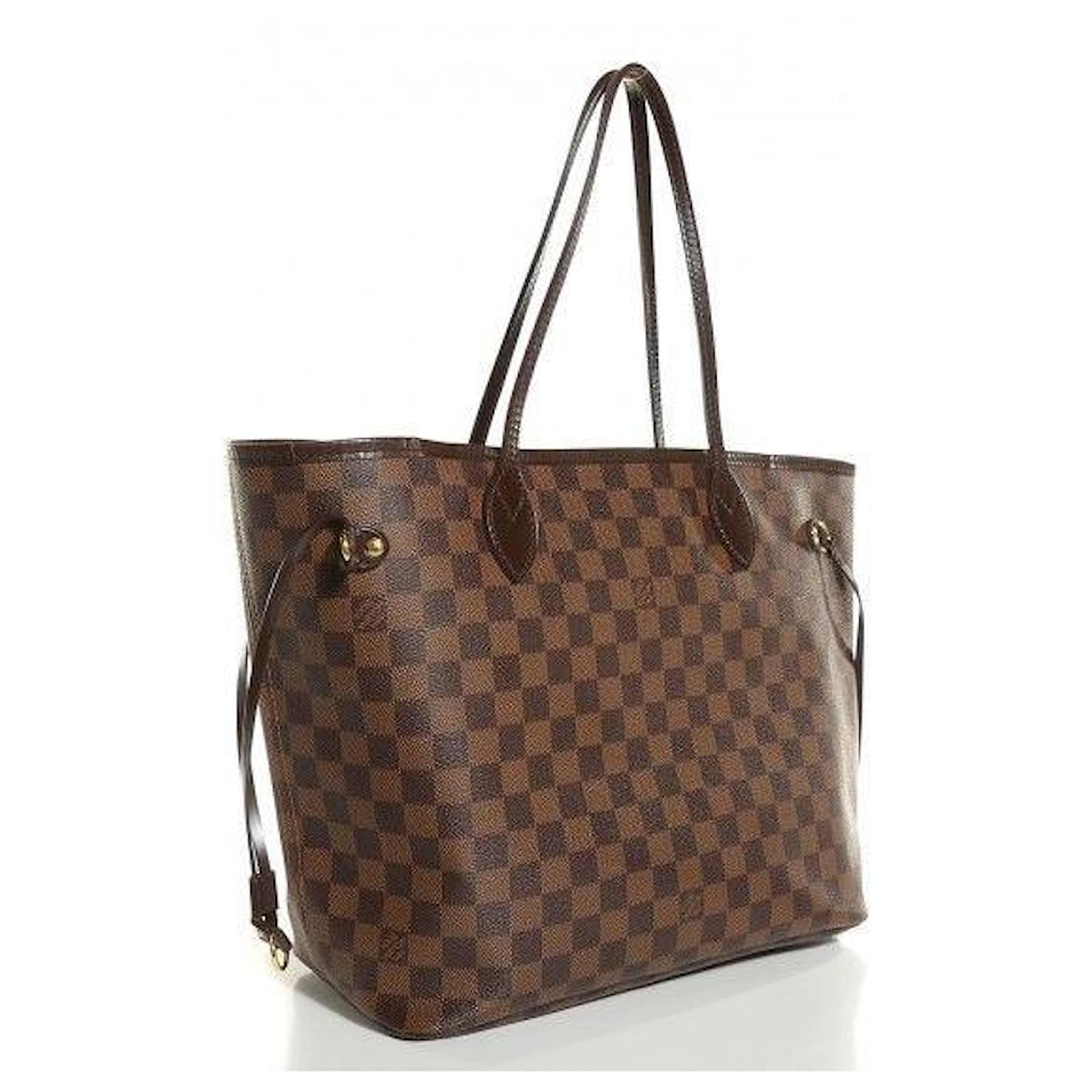 Louis Vuitton Neverfull Mm Damier Ebene Tote Bag Brown Leather ref.609936 -  Joli Closet