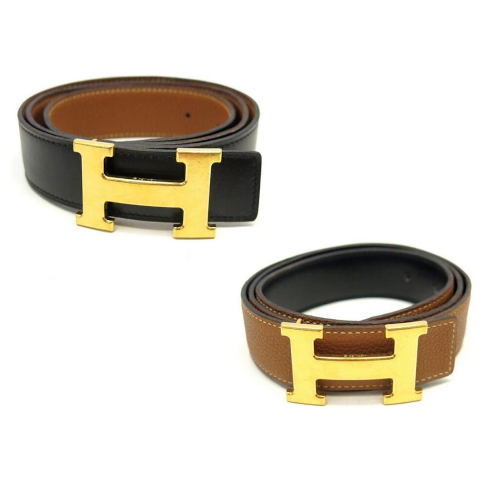 Hermes Togo Epsom Leather 32mm Reversible H Belt - Size 36 / 90, Hermes  Accessories