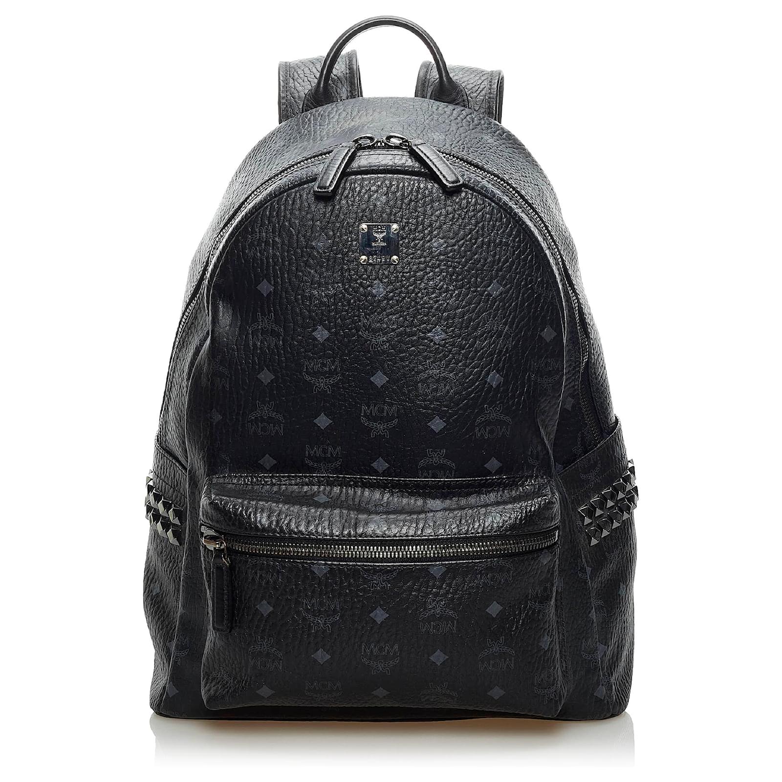 MCM Black Visetos Stark Leather Backpack ref.611234 - Joli Closet