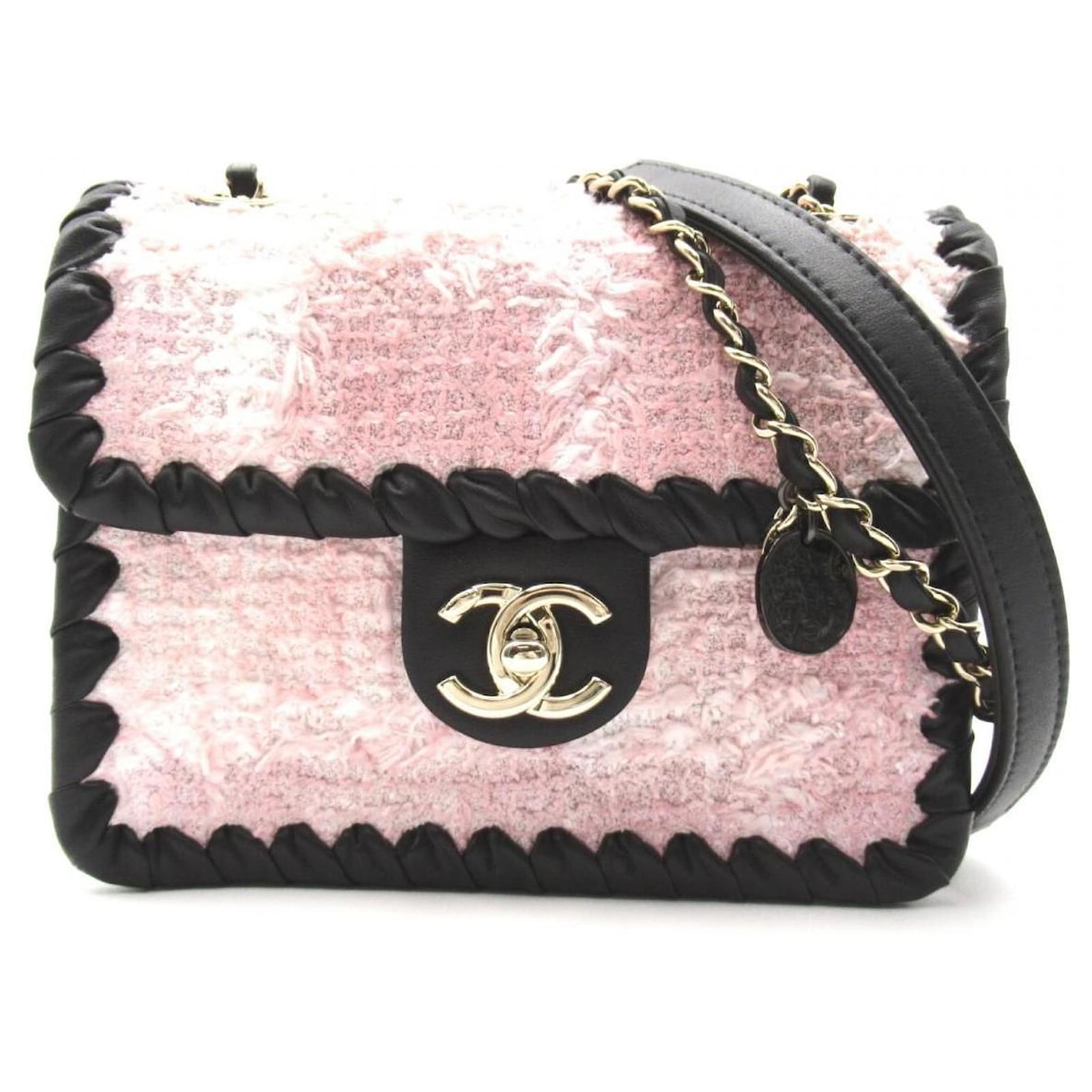 Chanel Tweed Braided Mini Flap Bag Pink Metal ref.611565 - Joli Closet