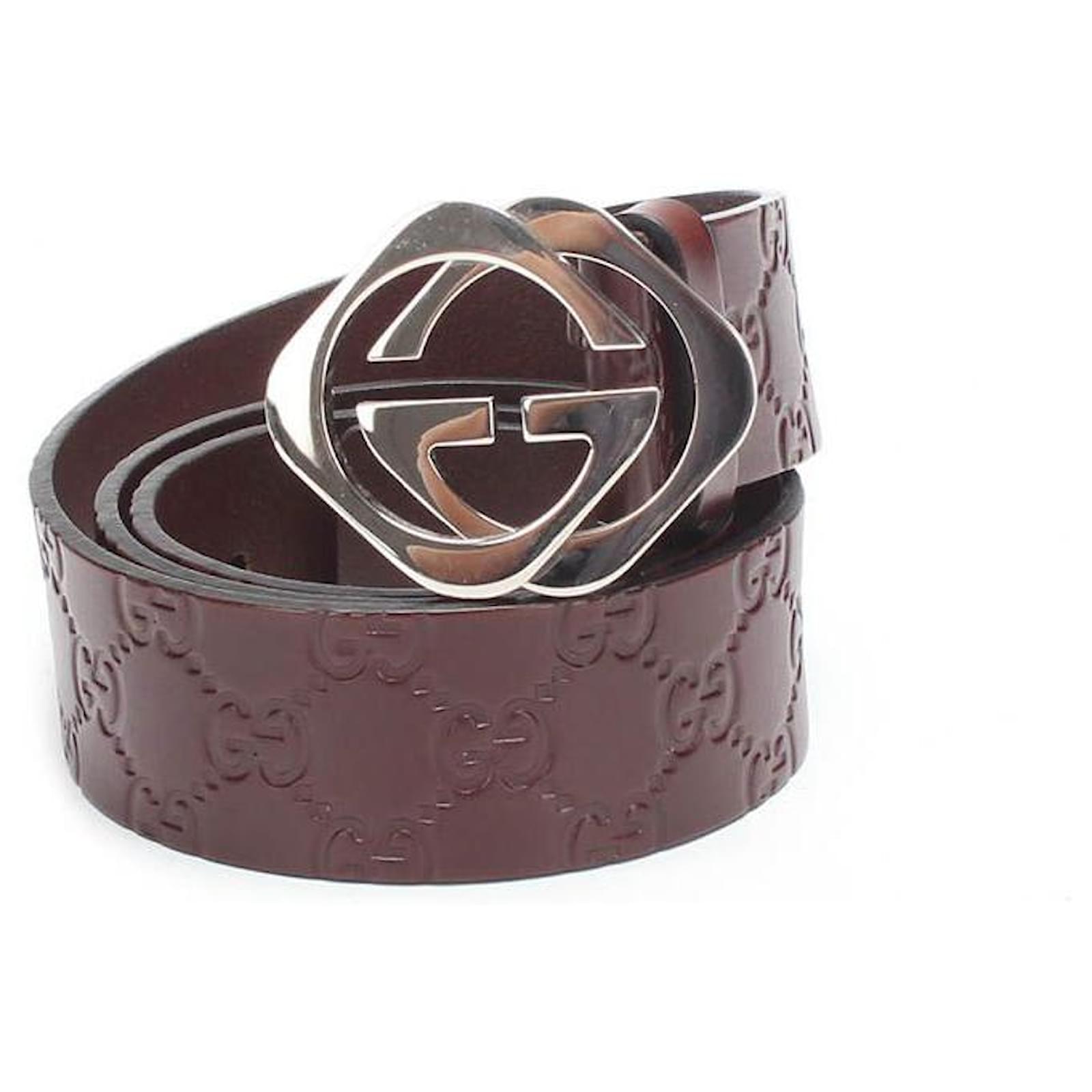 Gucci Interlocking GG Signature Leather Belt - Size 32