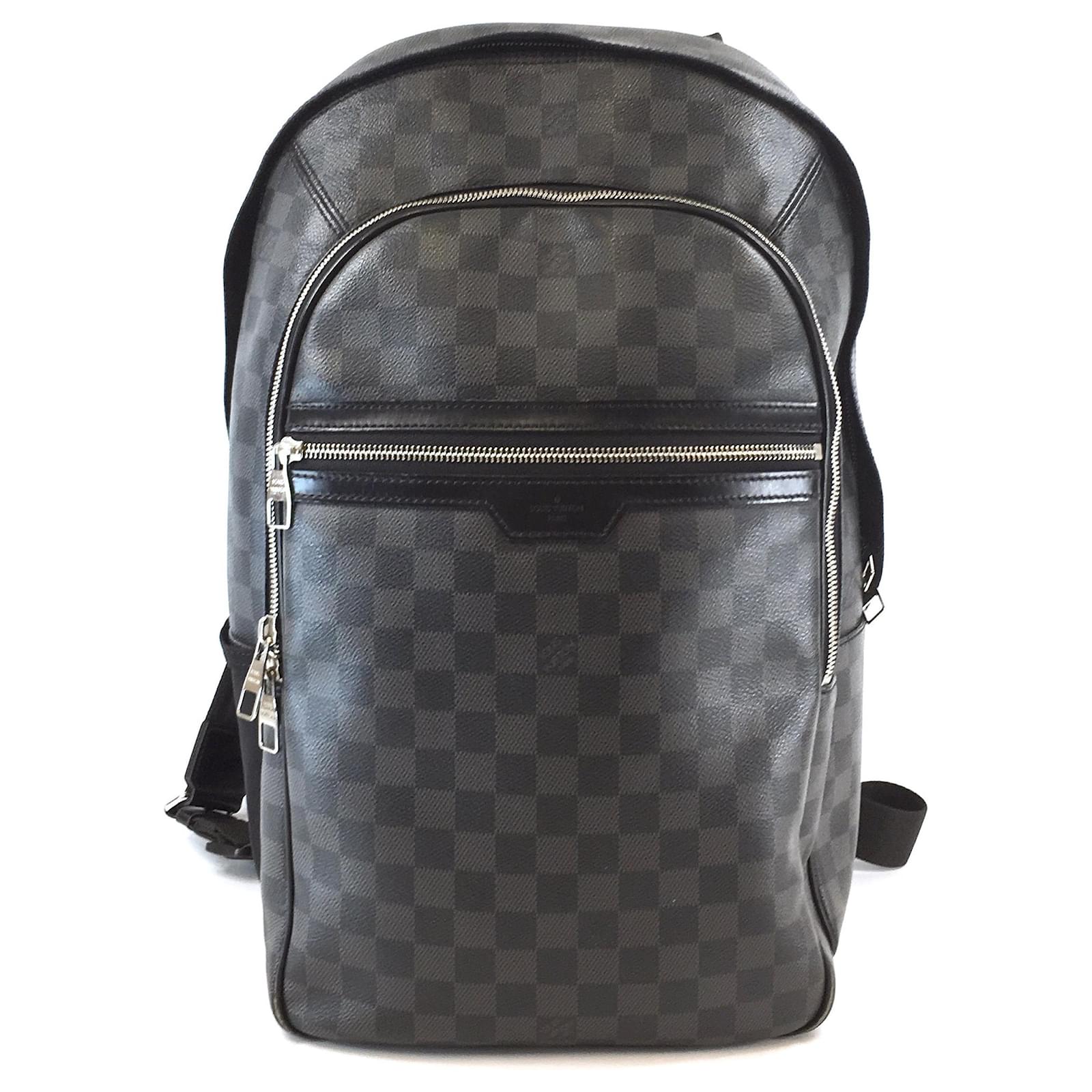 Louis Vuitton Michael Backpack Damier Graphite Canvas Black Leather ref