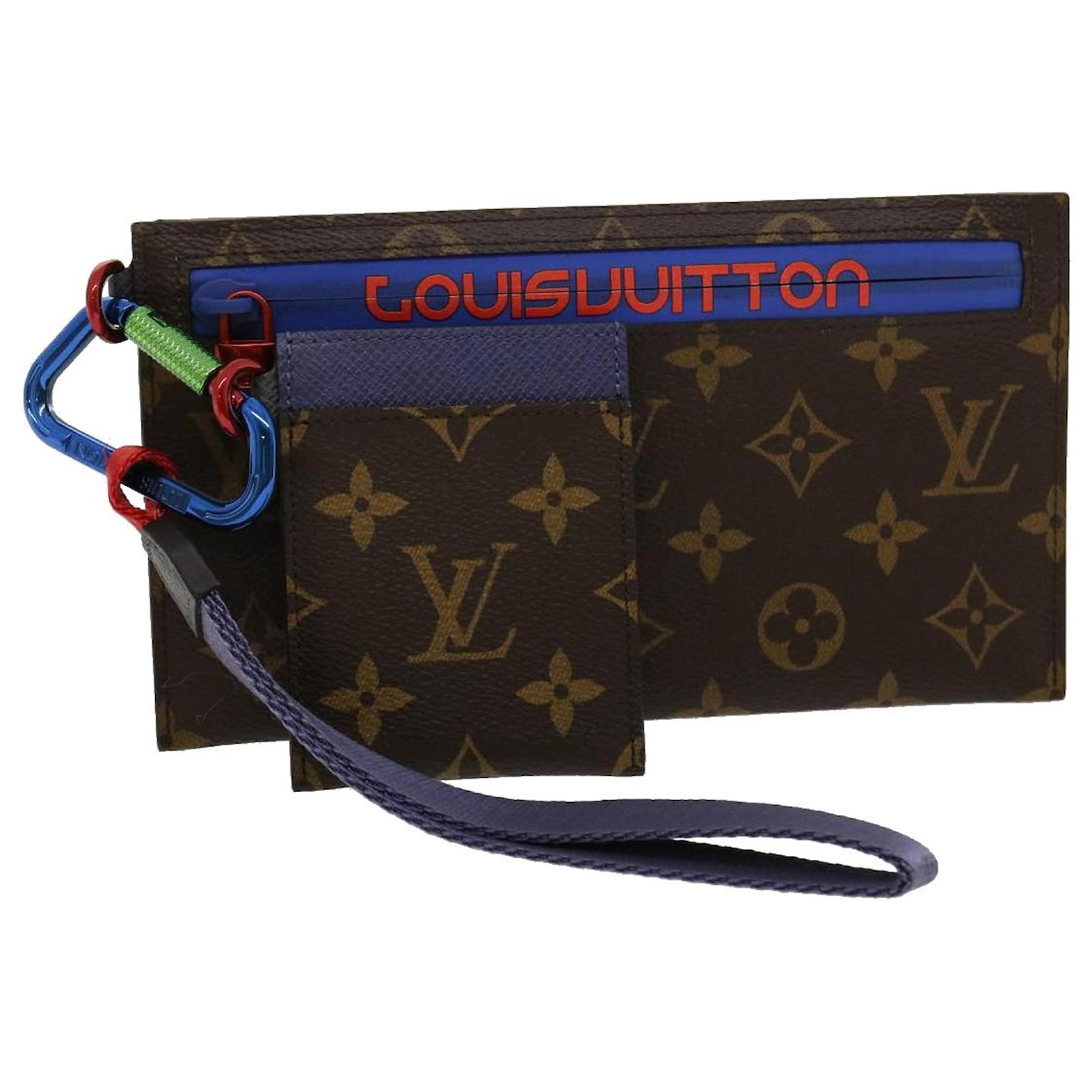 LOUIS VUITTON Monogram ribbon pouch Clutch Bag M63045 LV Auth 30605a Cloth  ref.612805 - Joli Closet