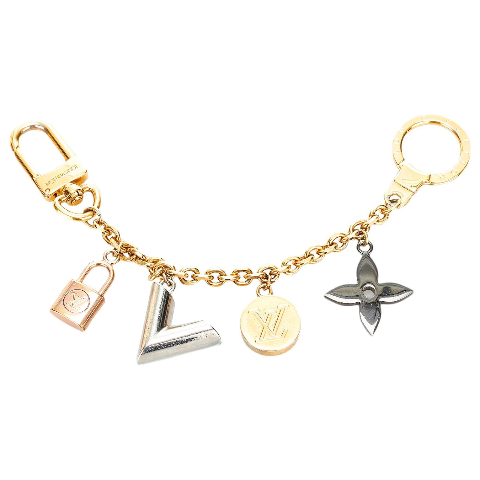 Louis Vuitton Gold Kaleido V Bag Charm Silvery Golden Metal ref