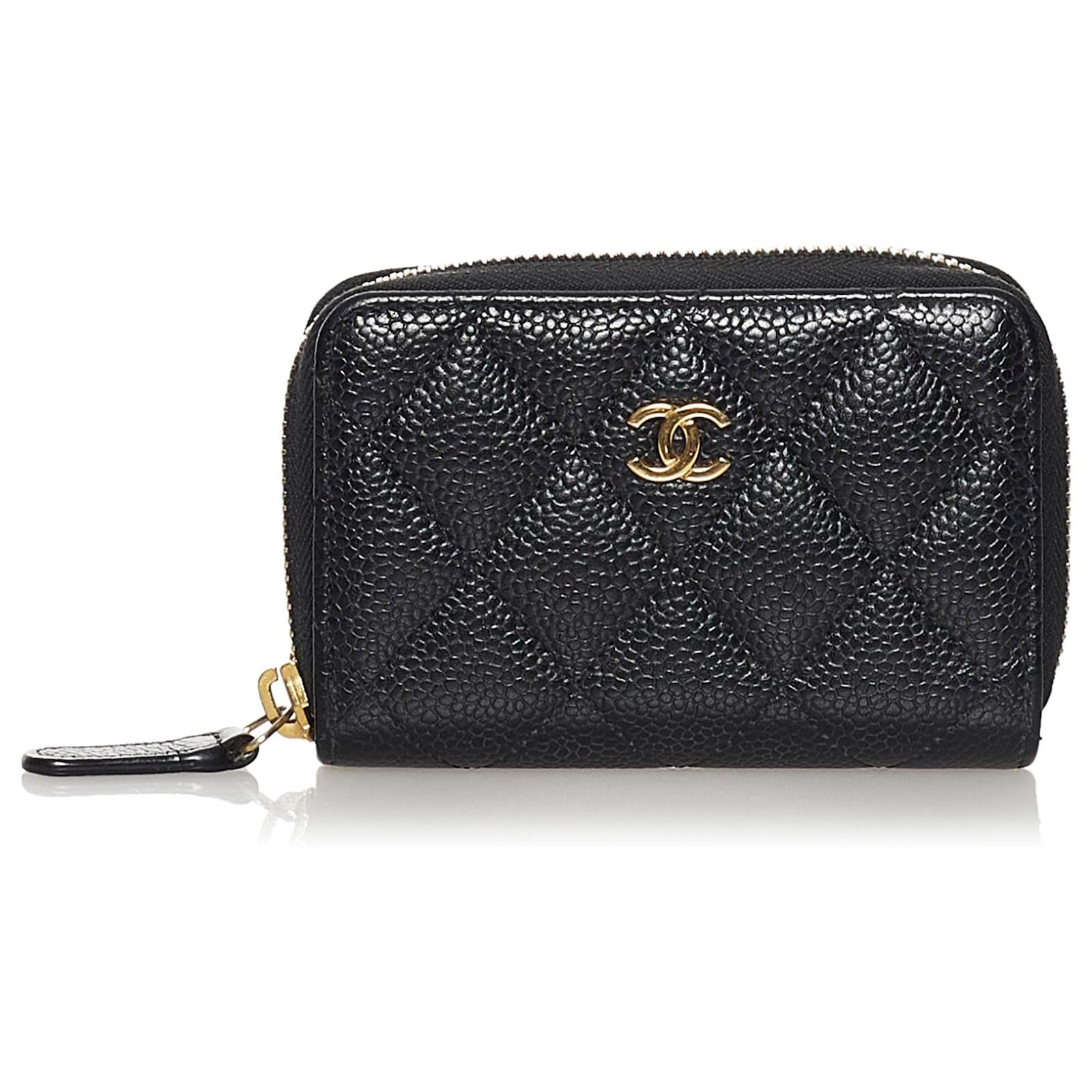 Chanel Black Quilted Caviar Leather Coin Purse ref.612935 - Joli Closet