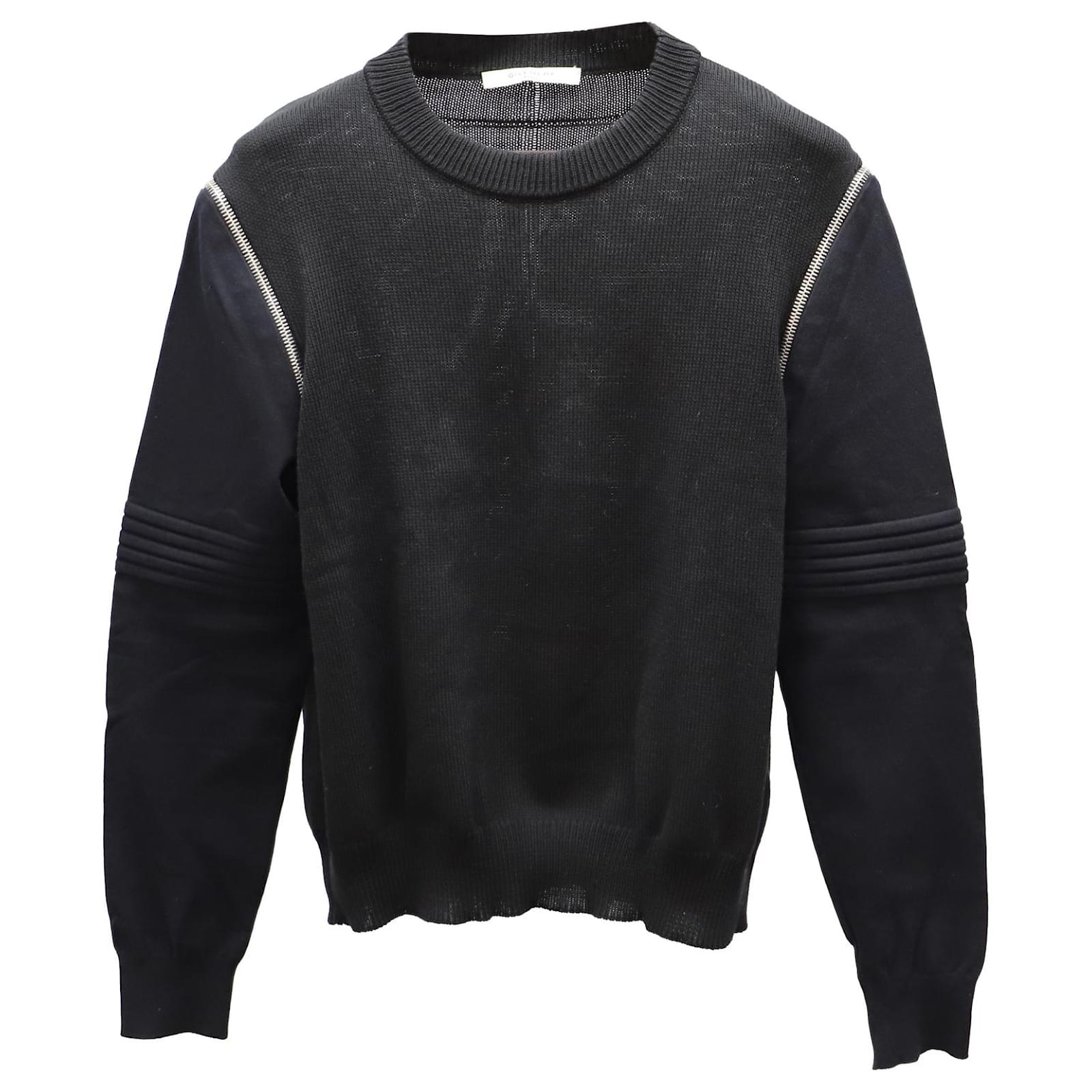 Givenchy Removable Zipper Sleeves Sweater in Black Cotton ref.613061 ...