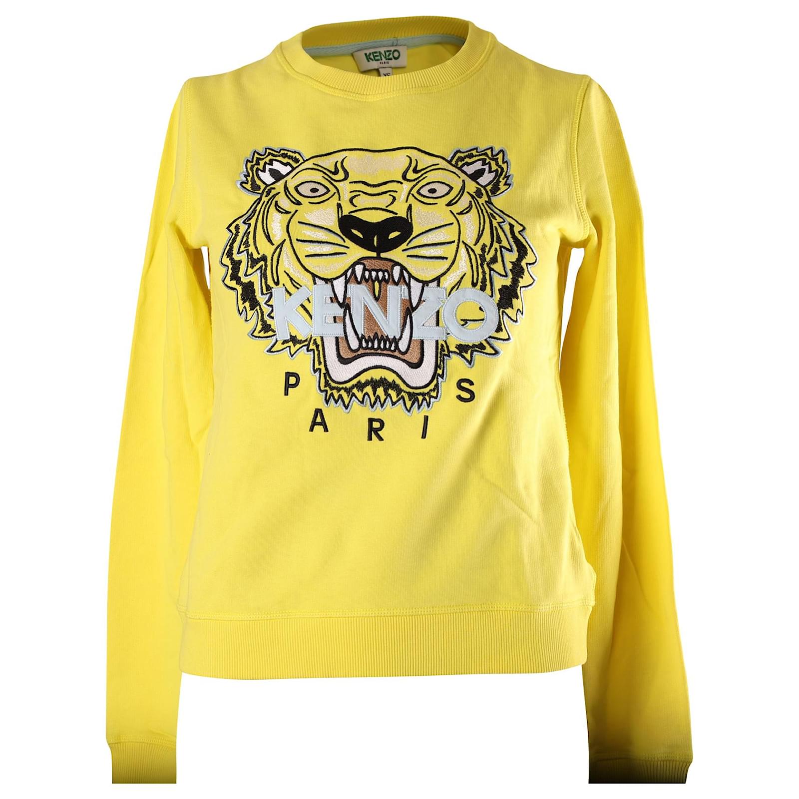 Embroidered Tiger Logo Sweatshirt in Yellow ref.613179 - Joli