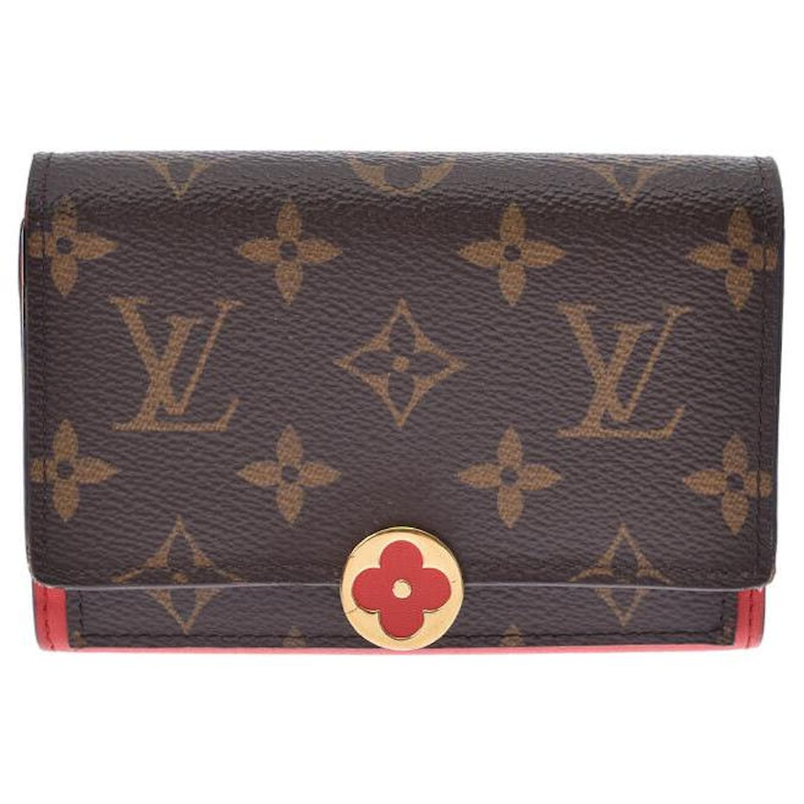 Louis Vuitton Portefeuille compact Flore Brown Cloth ref.613296