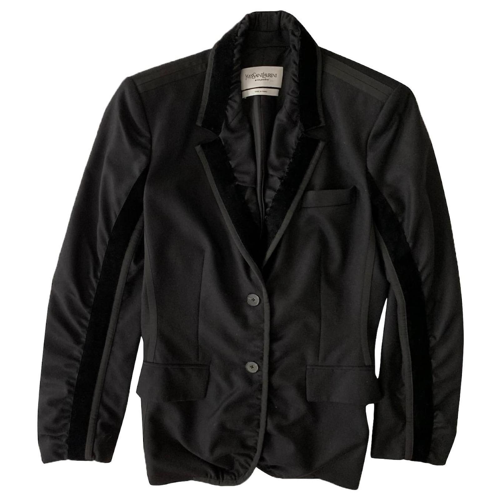 Yves Saint Laurent Vintage YSL blazer jacket Black Wool ref.613580