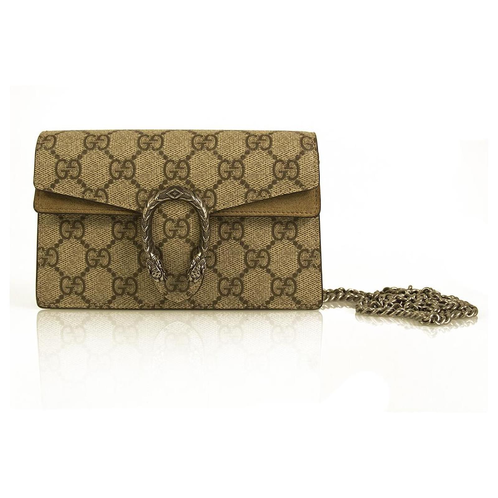 Gucci Brown Suede Small GG Ring Shoulder Bag Gold Hardware (Like New)