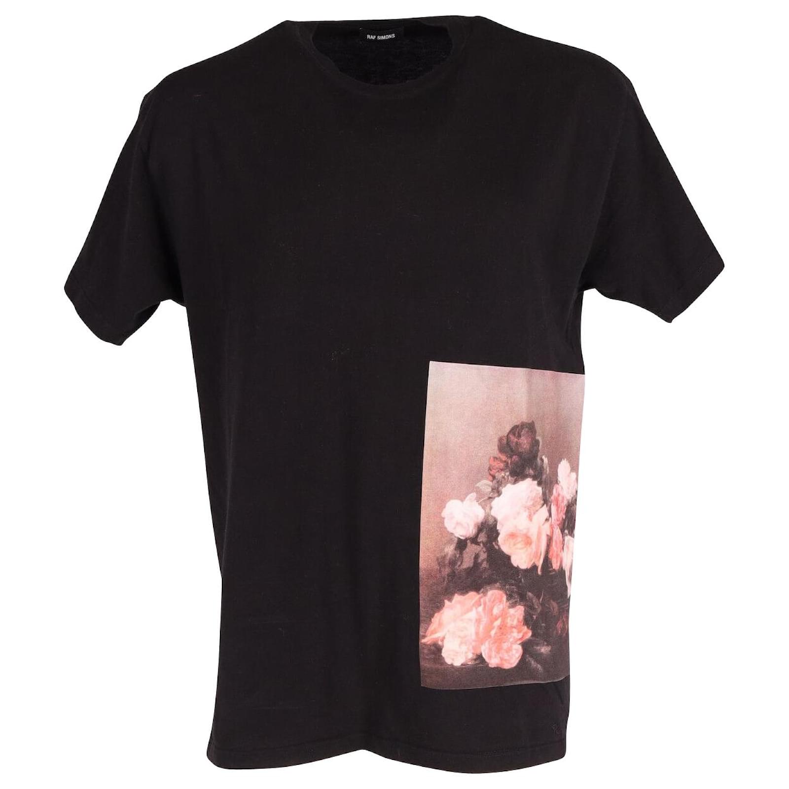 Raf Simons Joy Division Edition Flower Print T-Shirt in Black