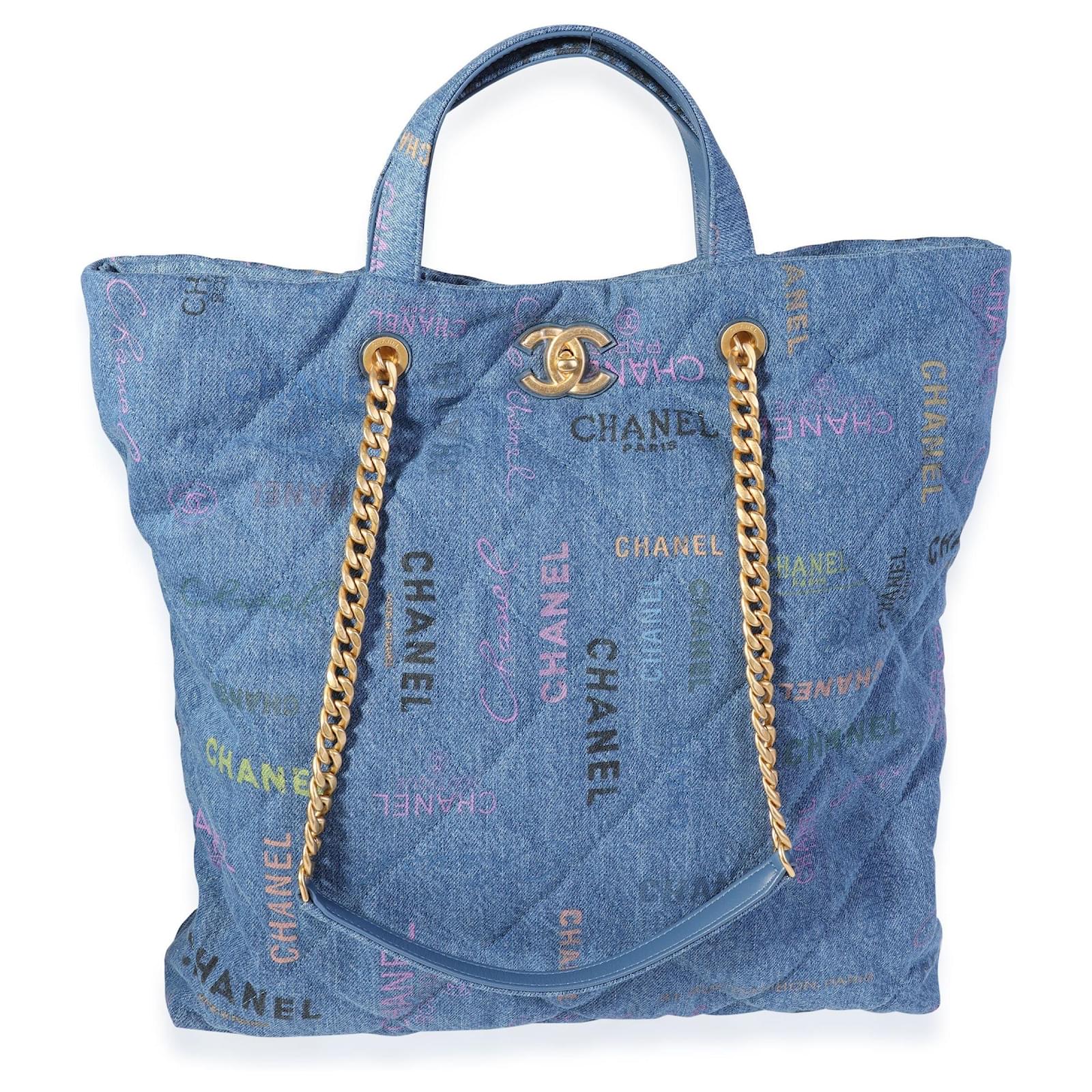 Chanel Blue & Multicolor Quilted Denim Mood Shopping Tote ref.613967 - Joli  Closet