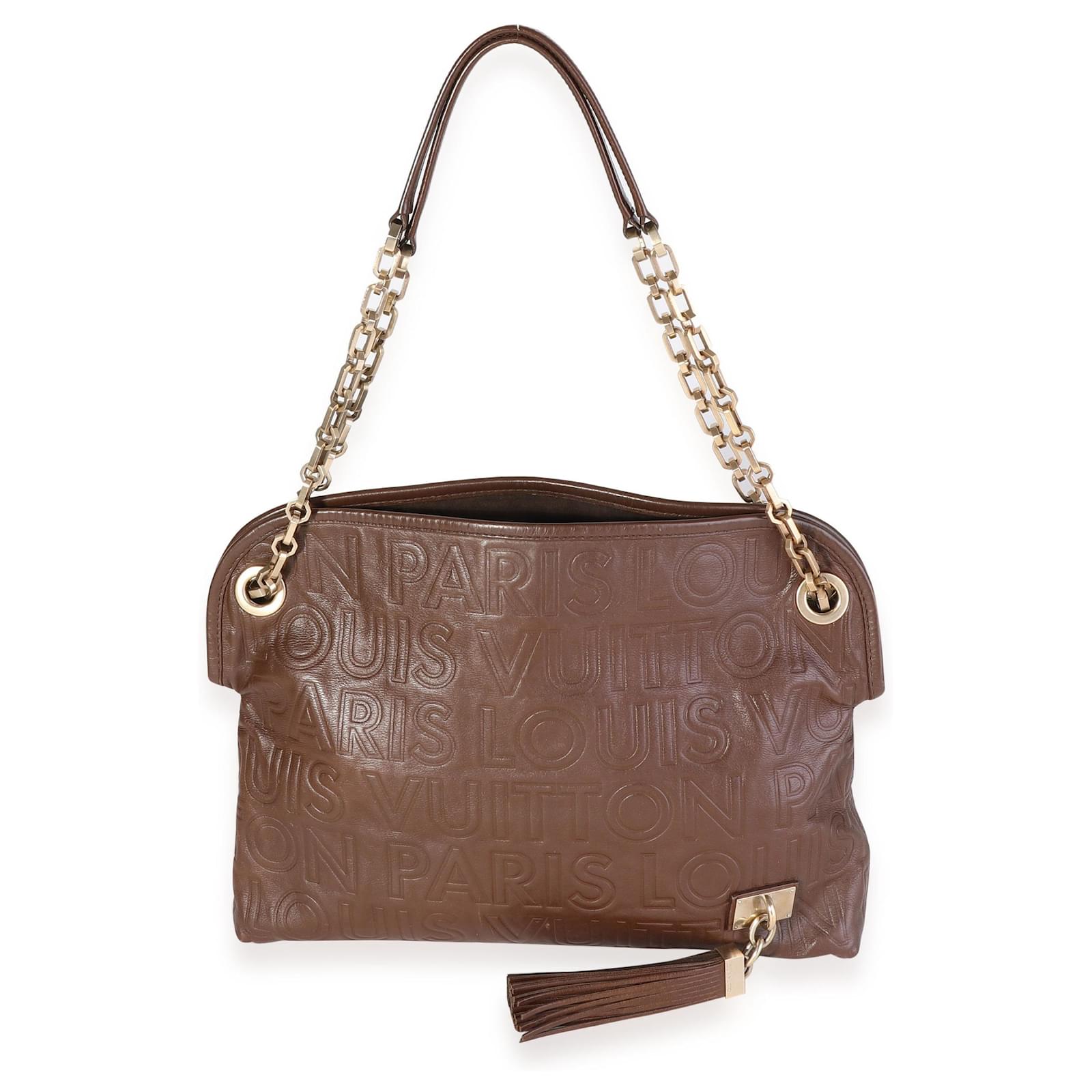 Louis Vuitton Limited Edition Brown Embossed Leather Paris Souple Wish Bag  ref.614038 - Joli Closet