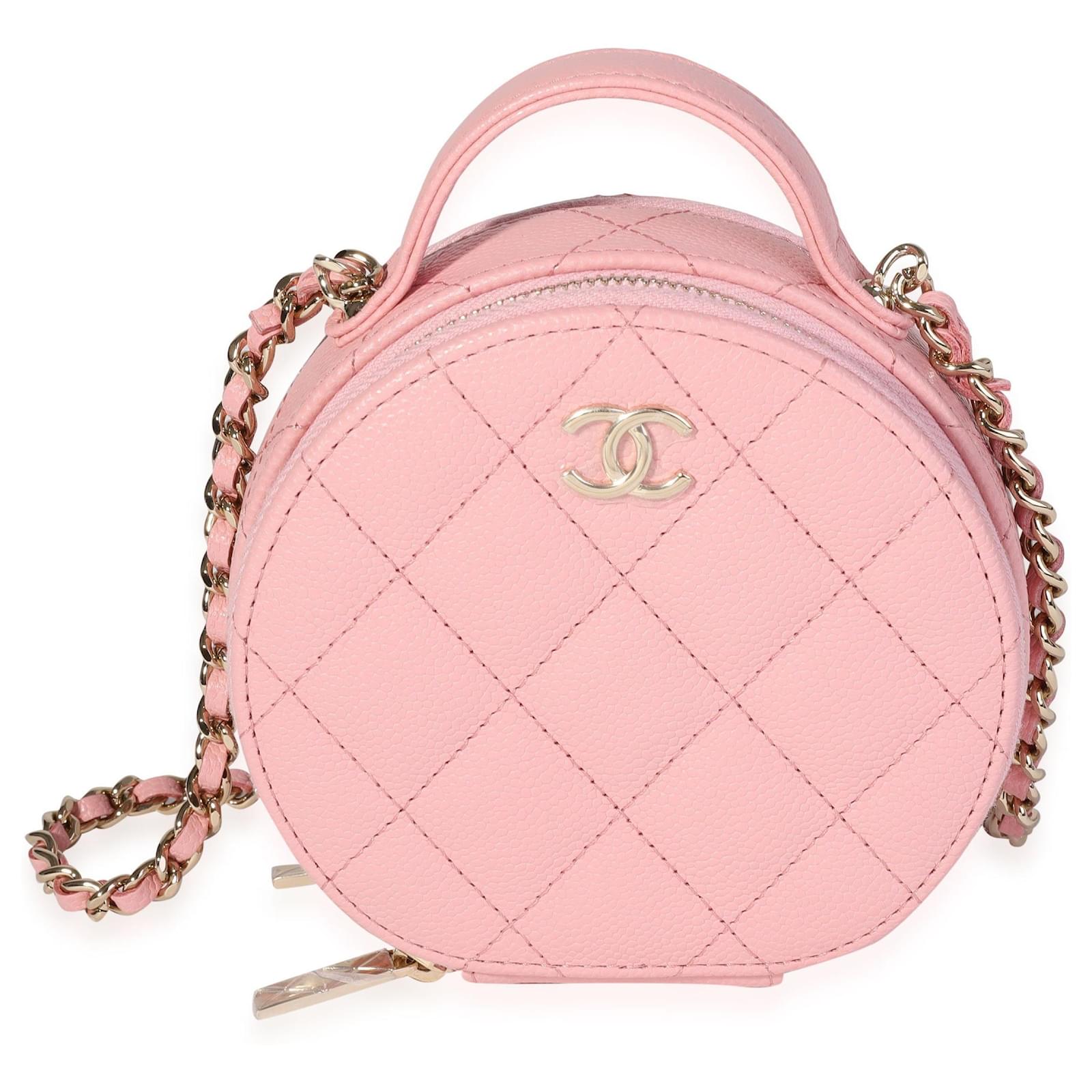 Chanel Pink Quilted Caviar Handle With Care Vanity Crossbody Leather ref. 614090 - Joli Closet