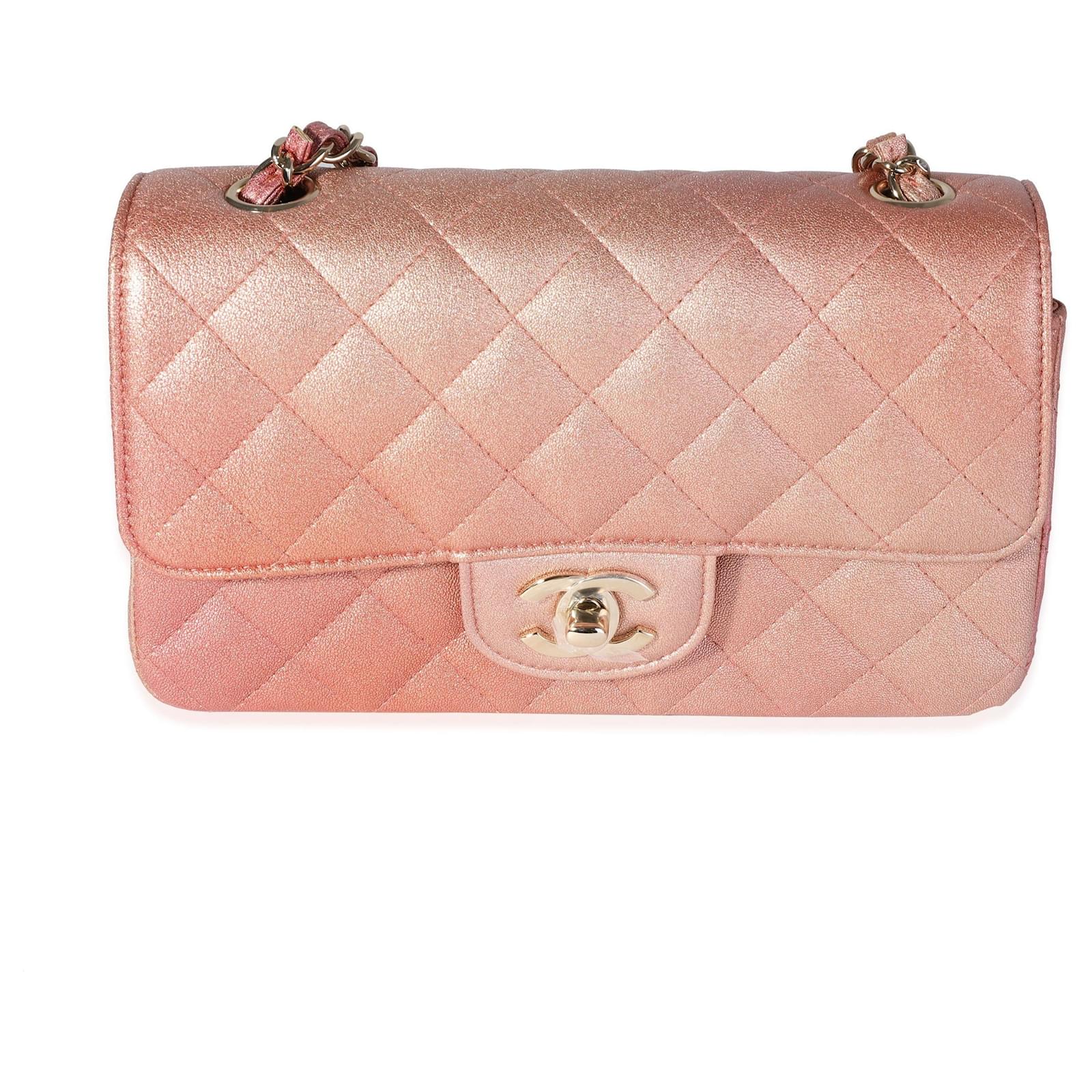 Chanel Metallic Rose Gold Ombre Classic Rectangular Mini Flap Bag Golden  Leather ref.614142 - Joli Closet