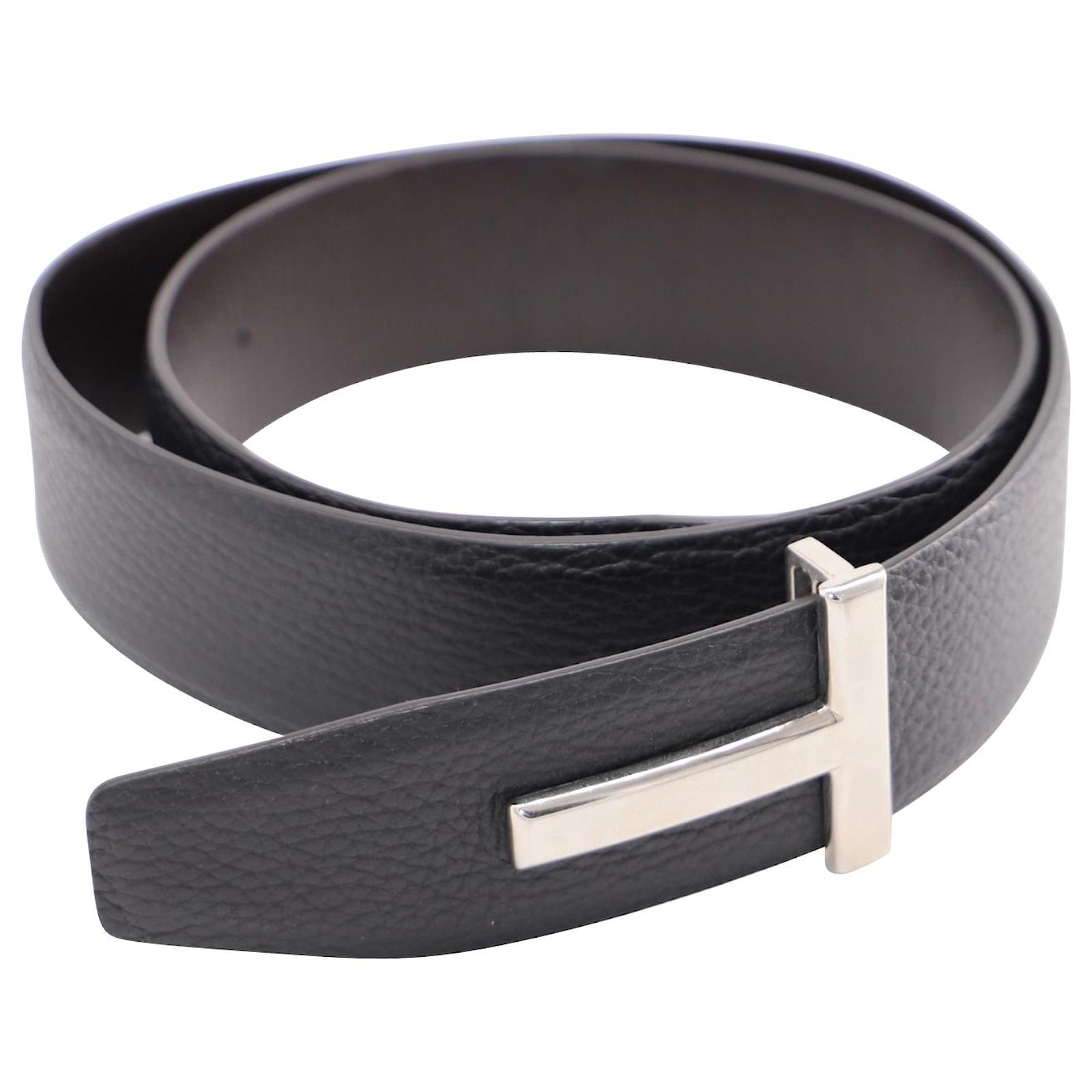 Tom Ford T Icon 40mm Reversible Belt in Black Leather ref.614145