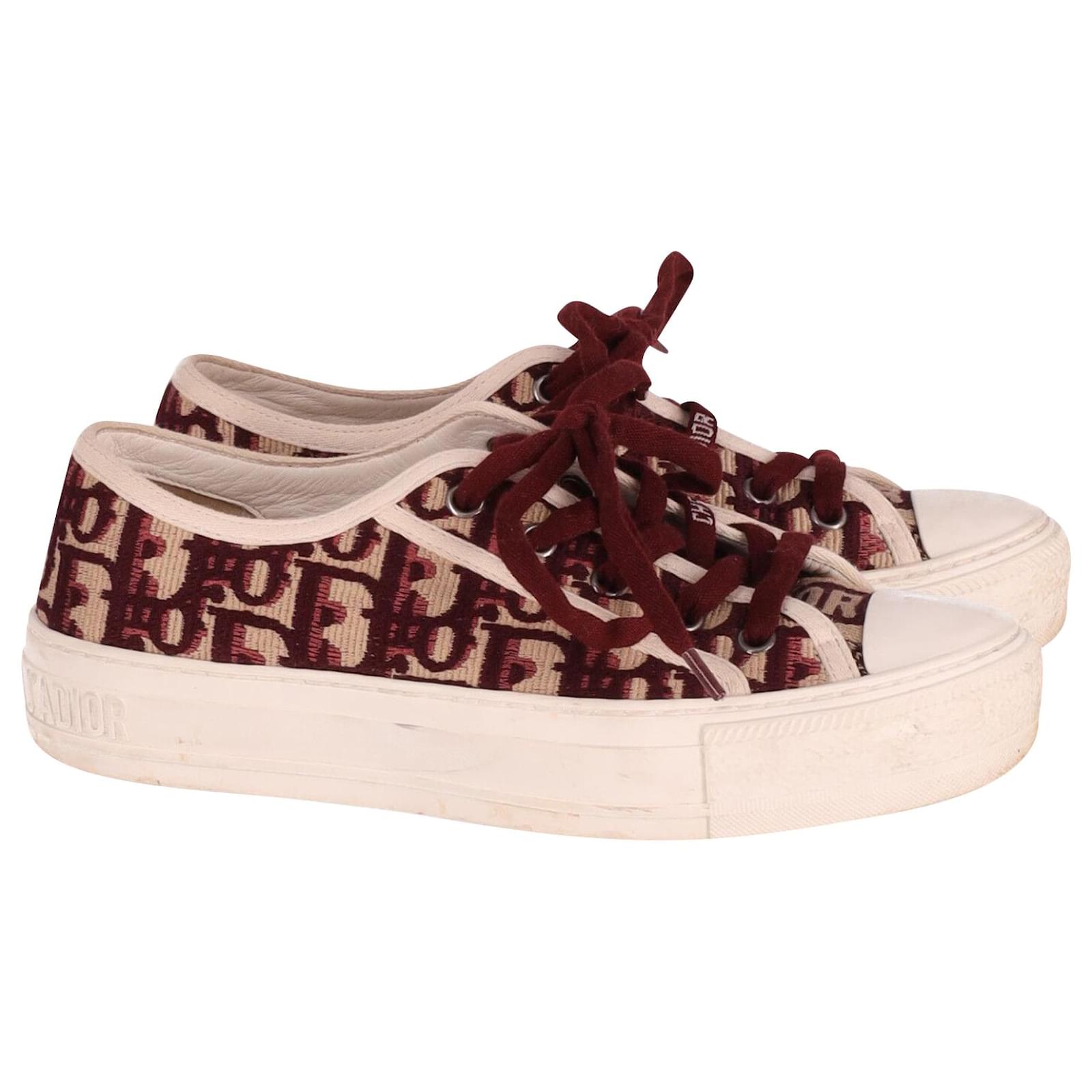 Dior Walk'n'Dior Low Top Sneakers in Brown Cotton ref.614360 - Joli Closet