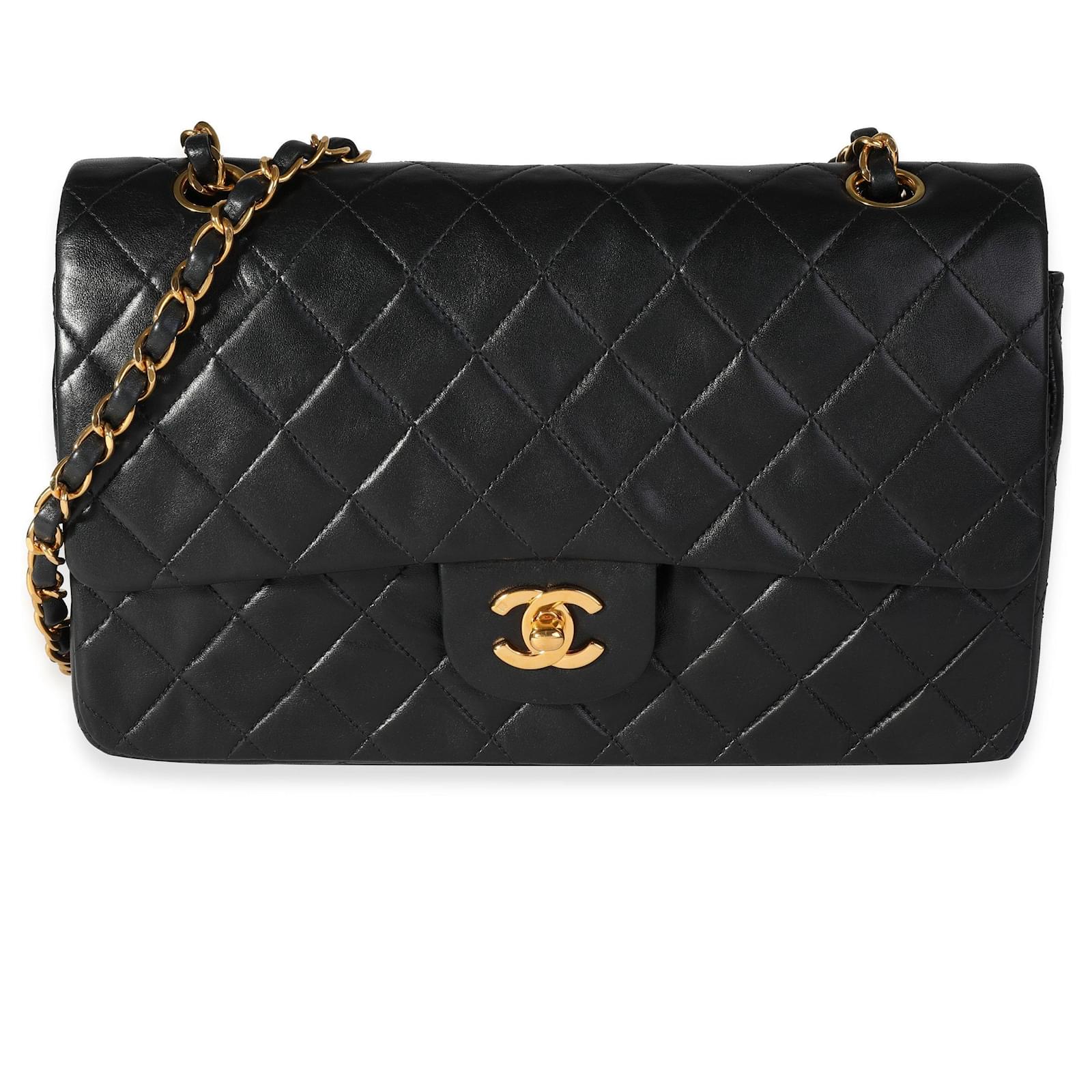 Chanel Vintage Black Quilted Lambskin Medium Classic Double Flap Bag  Leather ref.614377 - Joli Closet