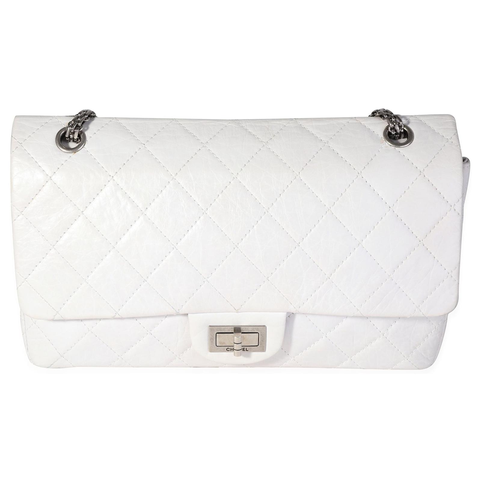 Chanel White Aged calf leather Quilted 50th anniversary 2.55